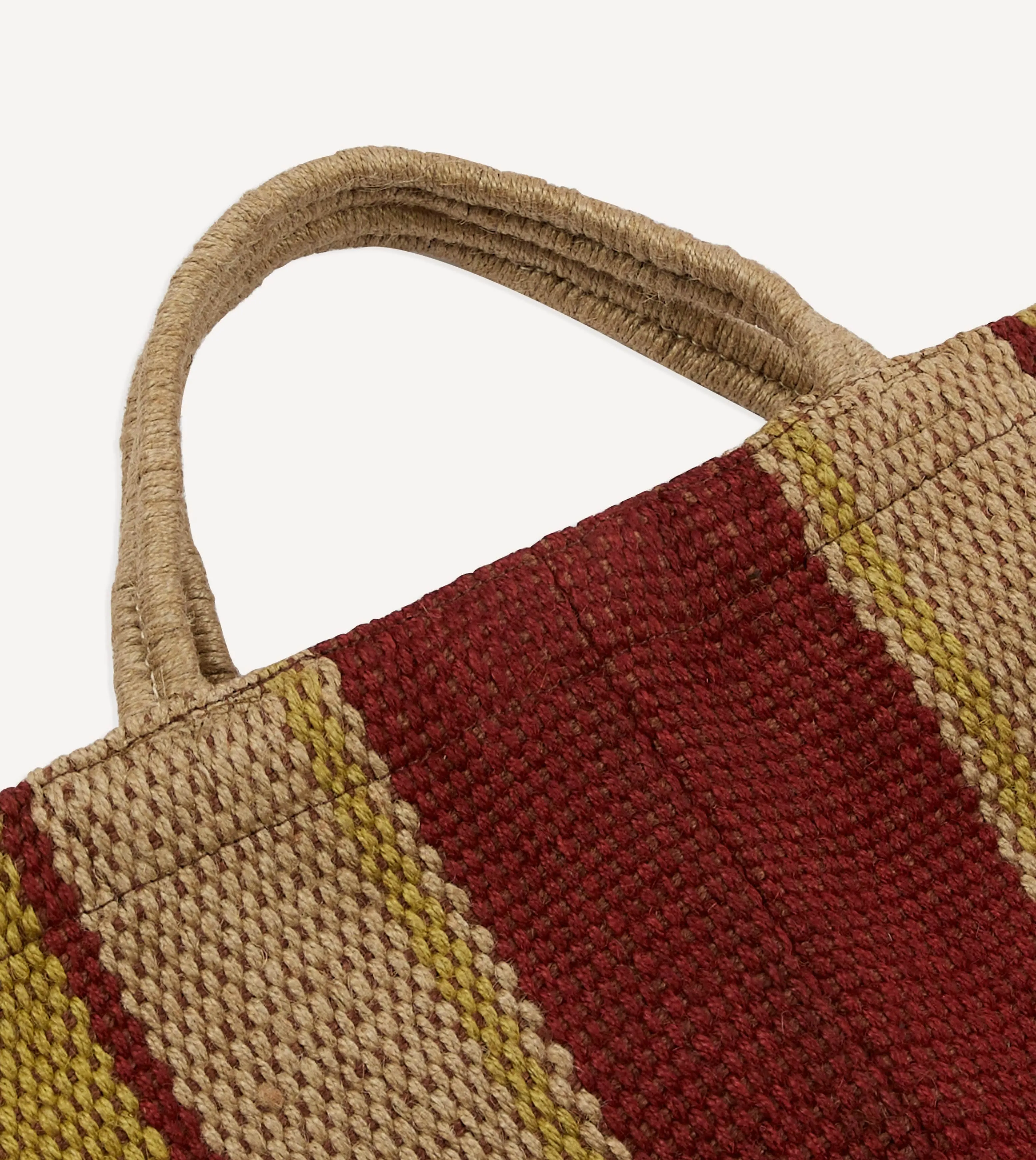 Red, Orange and Yellow Maison Bengal Extra Large Jute Poresh Tote Bag sold by Drake's London product image thumbnail 3