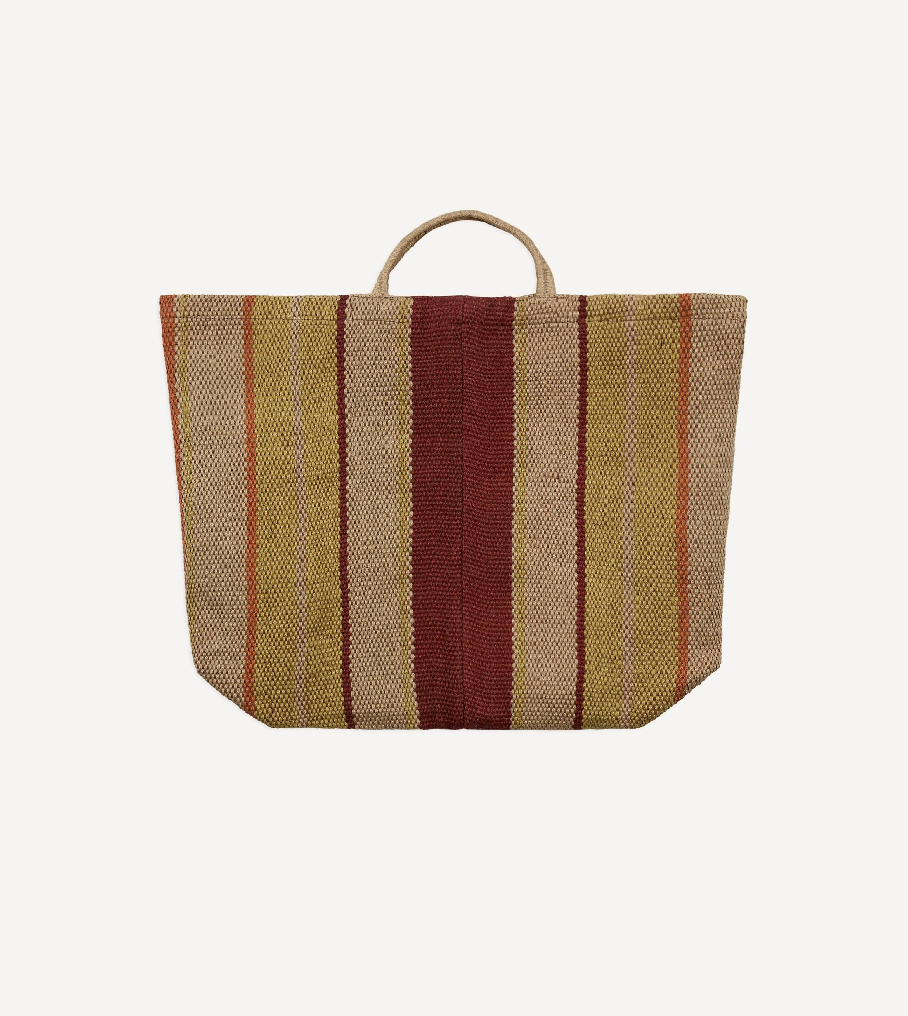 Red, Orange and Yellow Maison Bengal Extra Large Jute Poresh Tote Bag sold by Drake's London product image thumbnail 5
