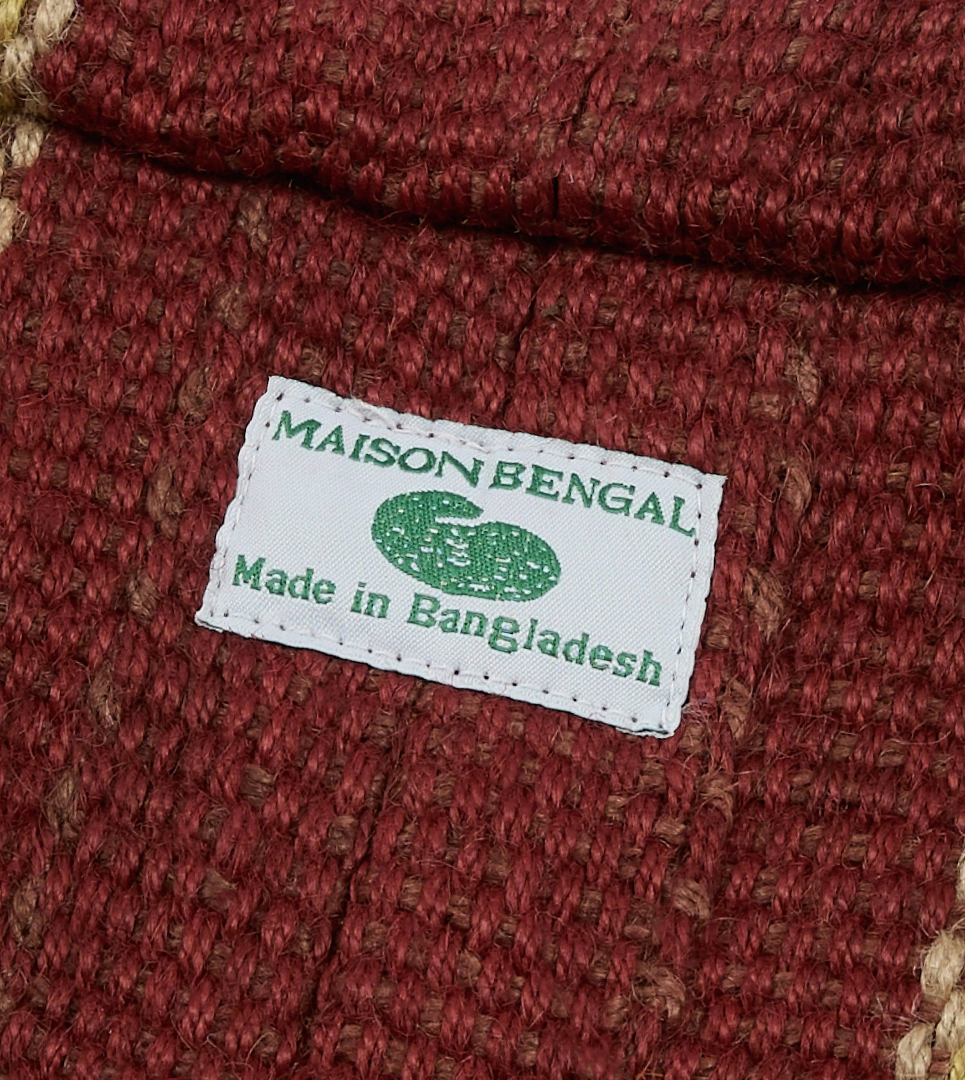 Red, Orange and Yellow Maison Bengal Extra Large Jute Poresh Tote Bag sold by Drake's London product image thumbnail 4