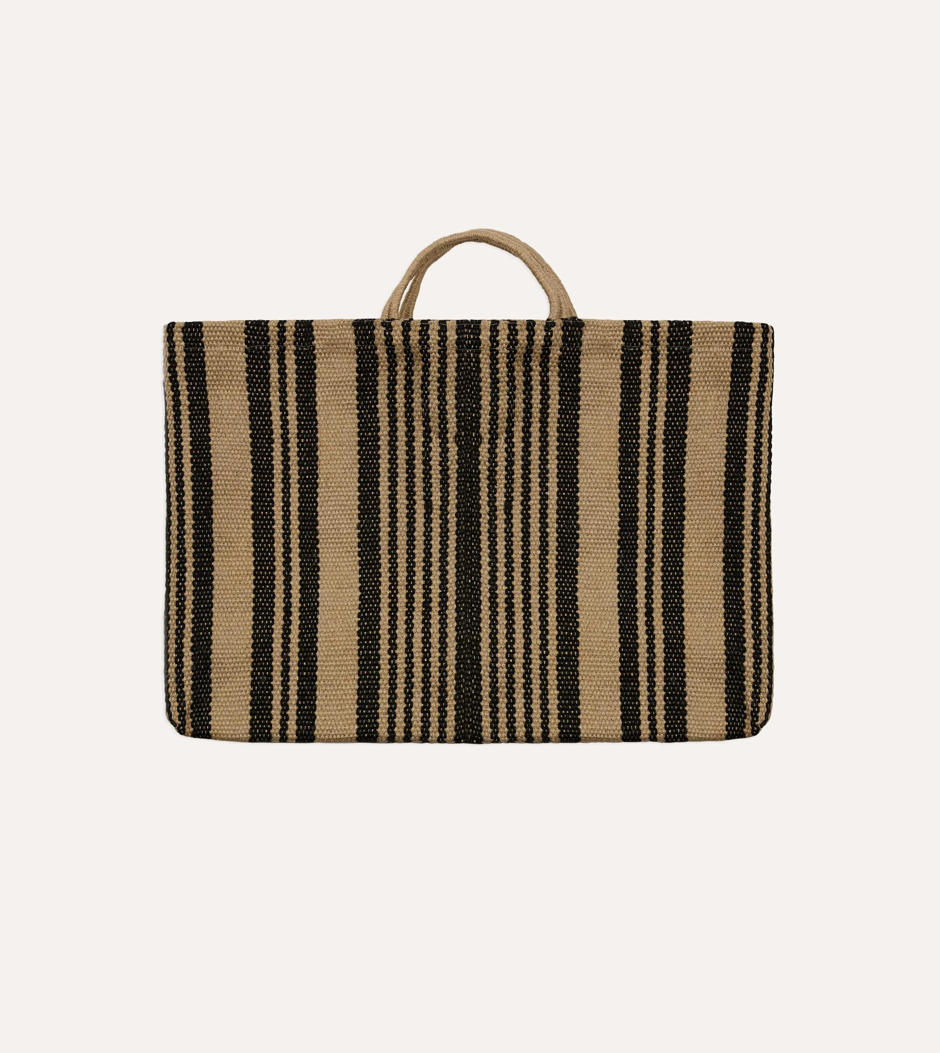 Black and Beige Maison Bengal Extra Large Jute Poresh Tote Bag sold by Drake's London product image thumbnail 5