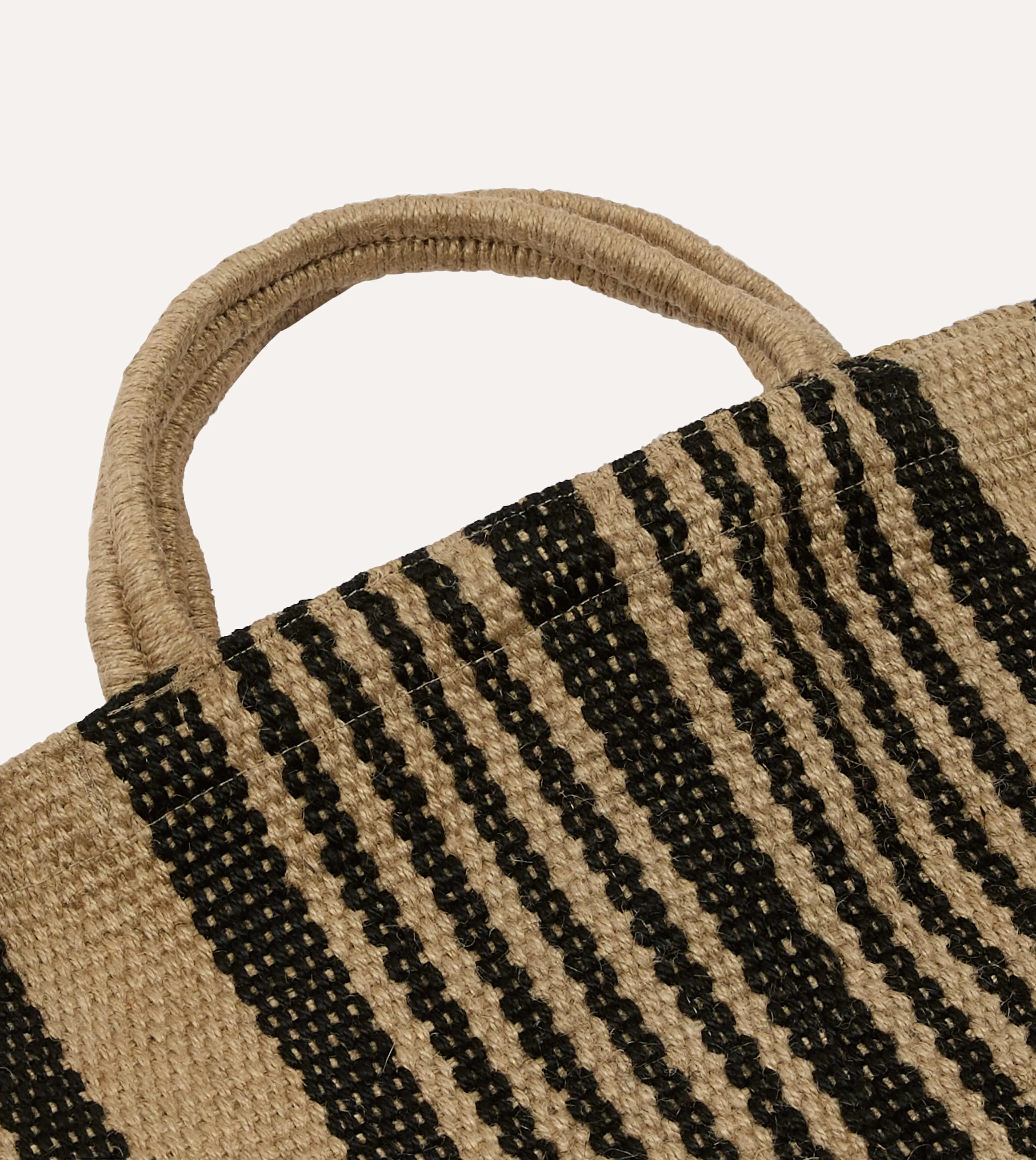 Black and Beige Maison Bengal Extra Large Jute Poresh Tote Bag sold by Drake's London product image thumbnail 3
