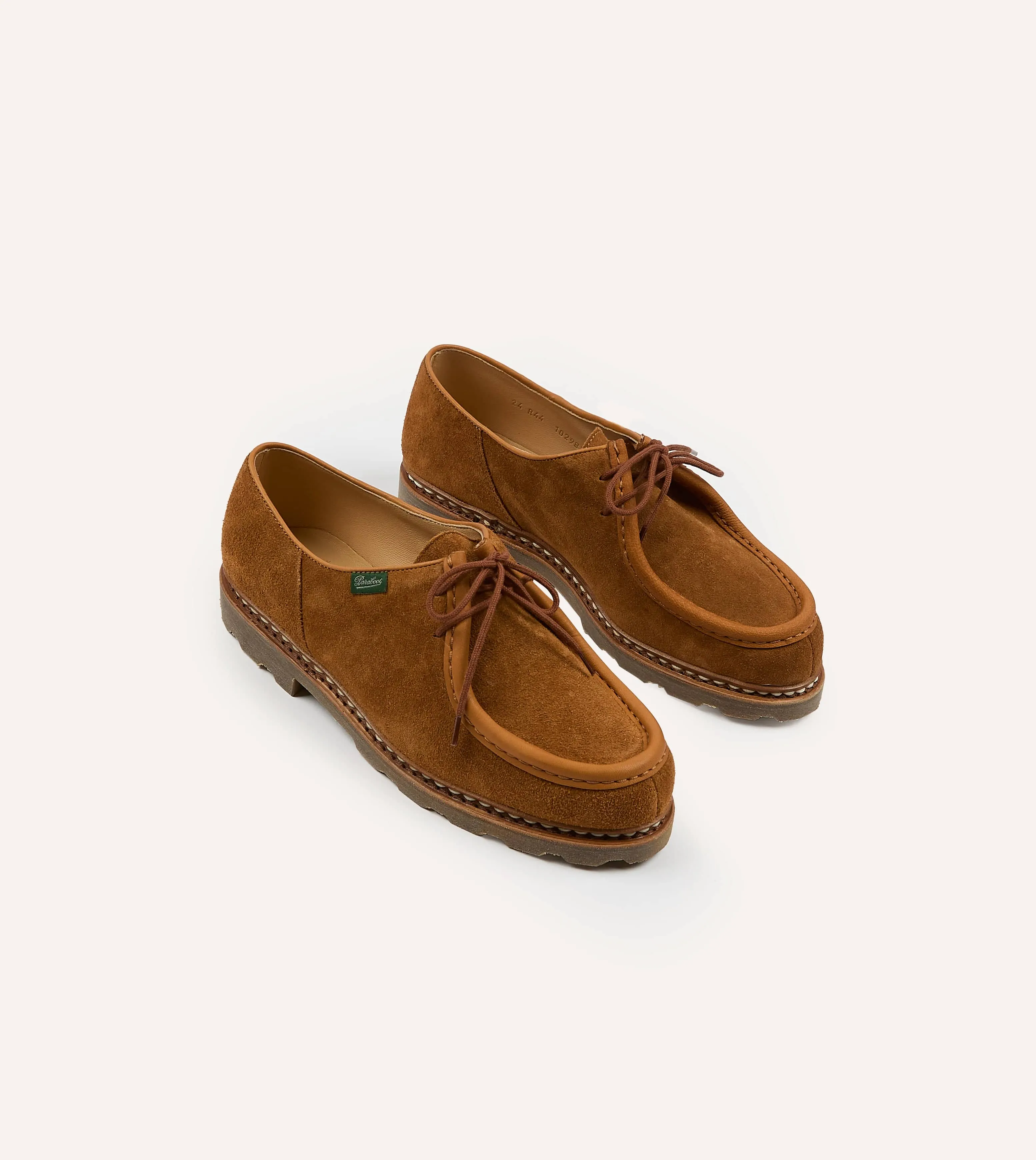 Paraboot Michael Whiskey Suede Derby Shoe sold by Drake's London