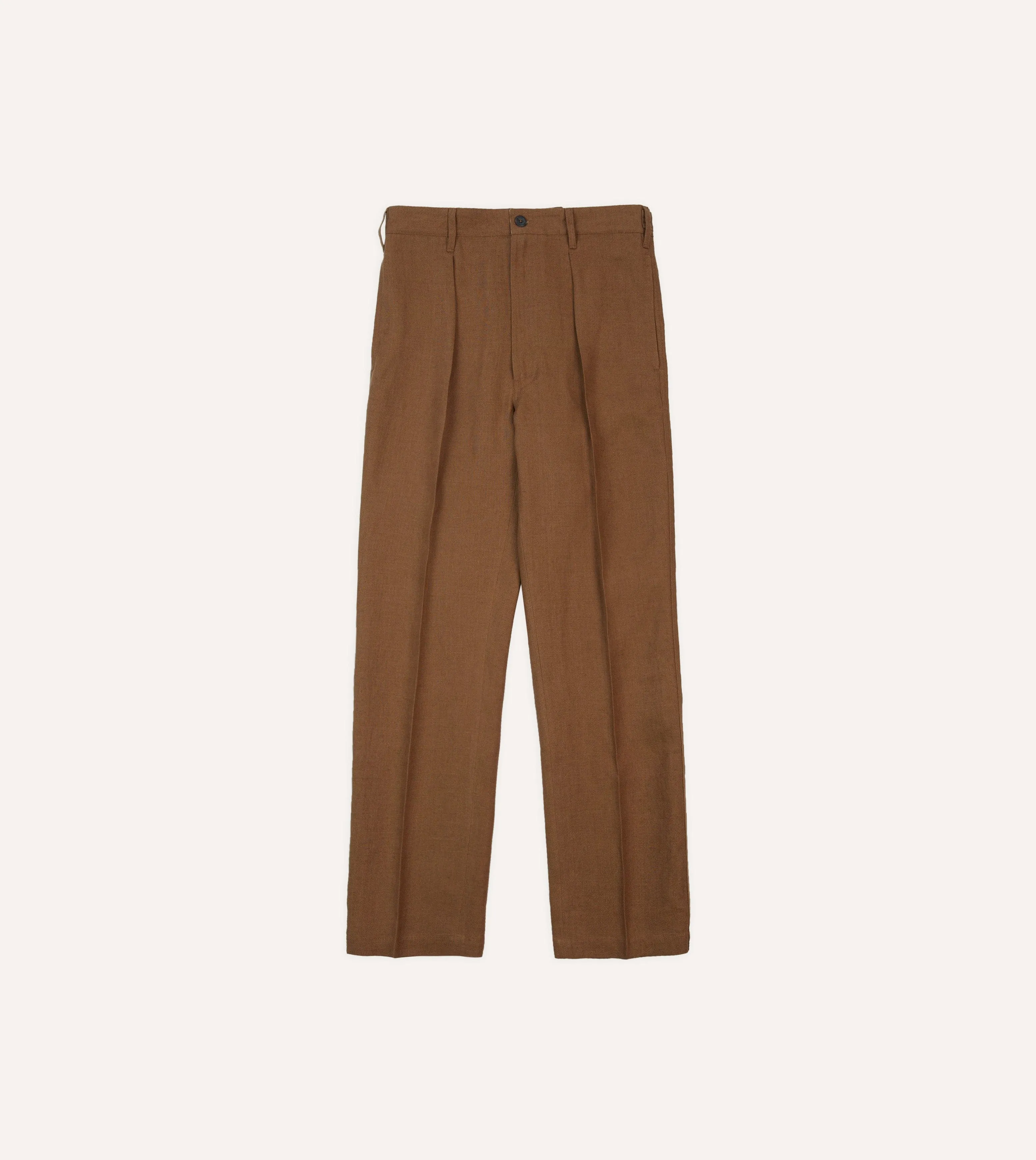 Tobacco Antique Linen Games Trousers sold by Drake's London product image thumbnail 3