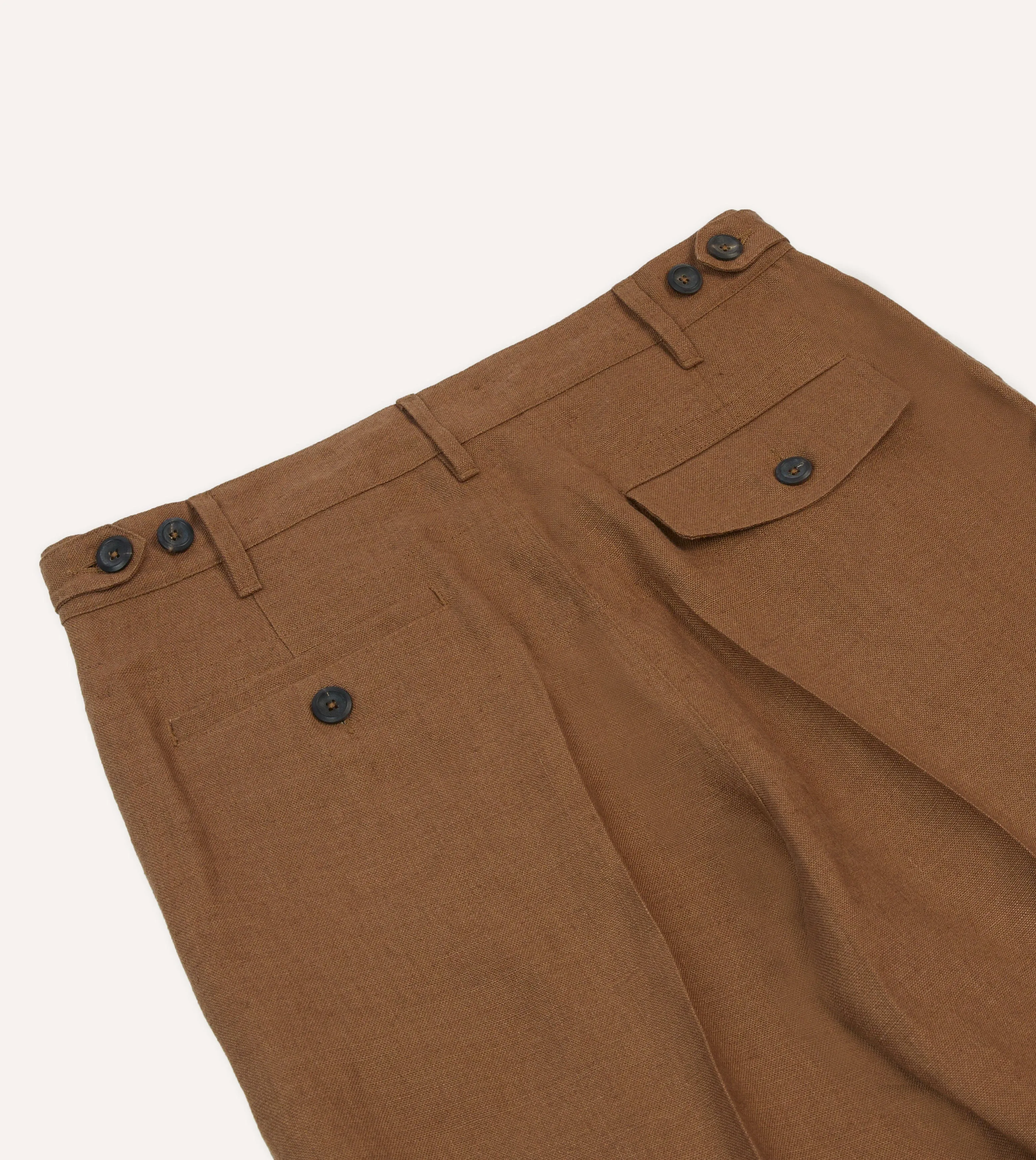 Tobacco Antique Linen Games Trousers sold by Drake's London product image thumbnail 5