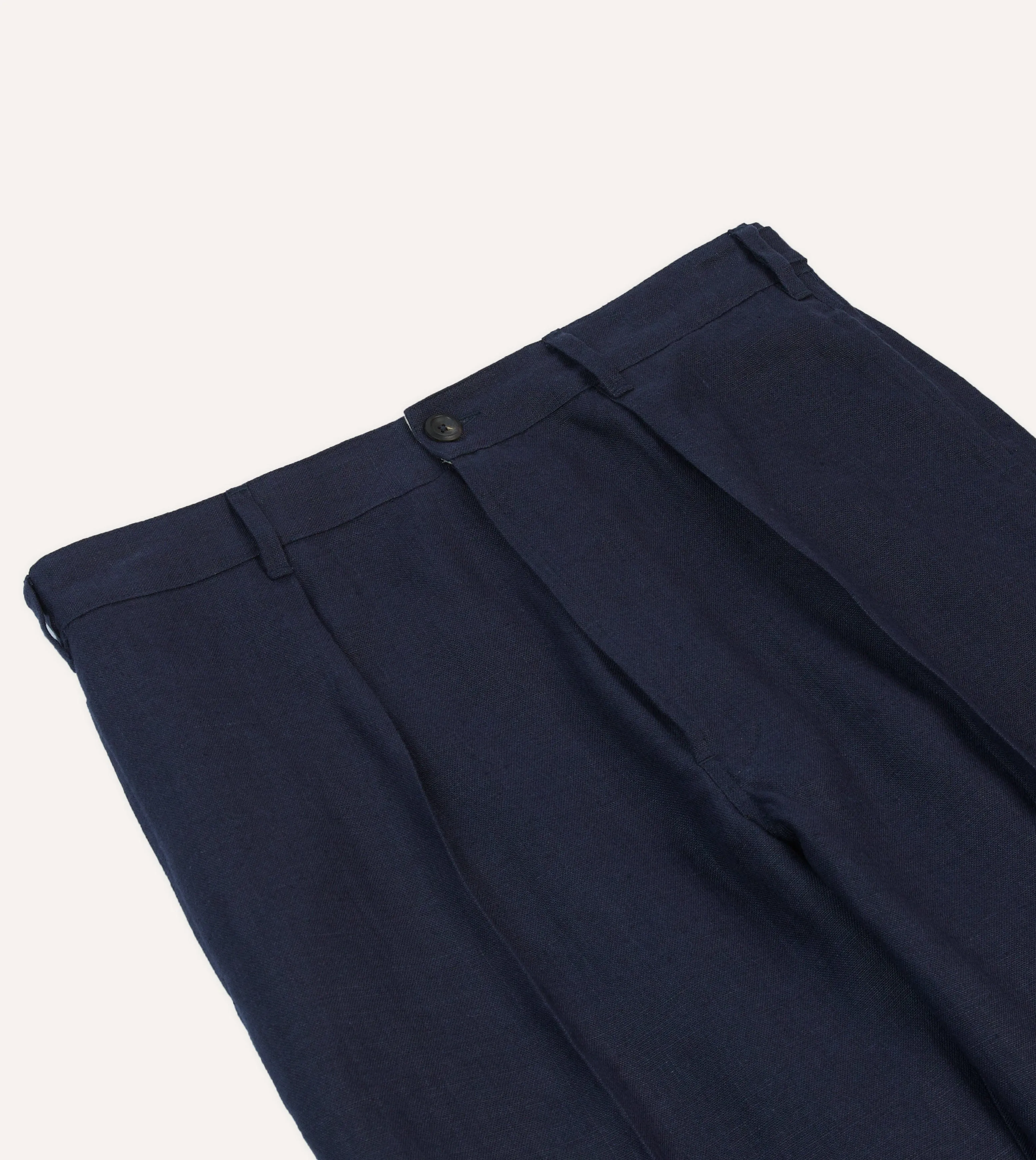 Navy Antique Linen Games Trousers sold by Drake's London product image thumbnail 4