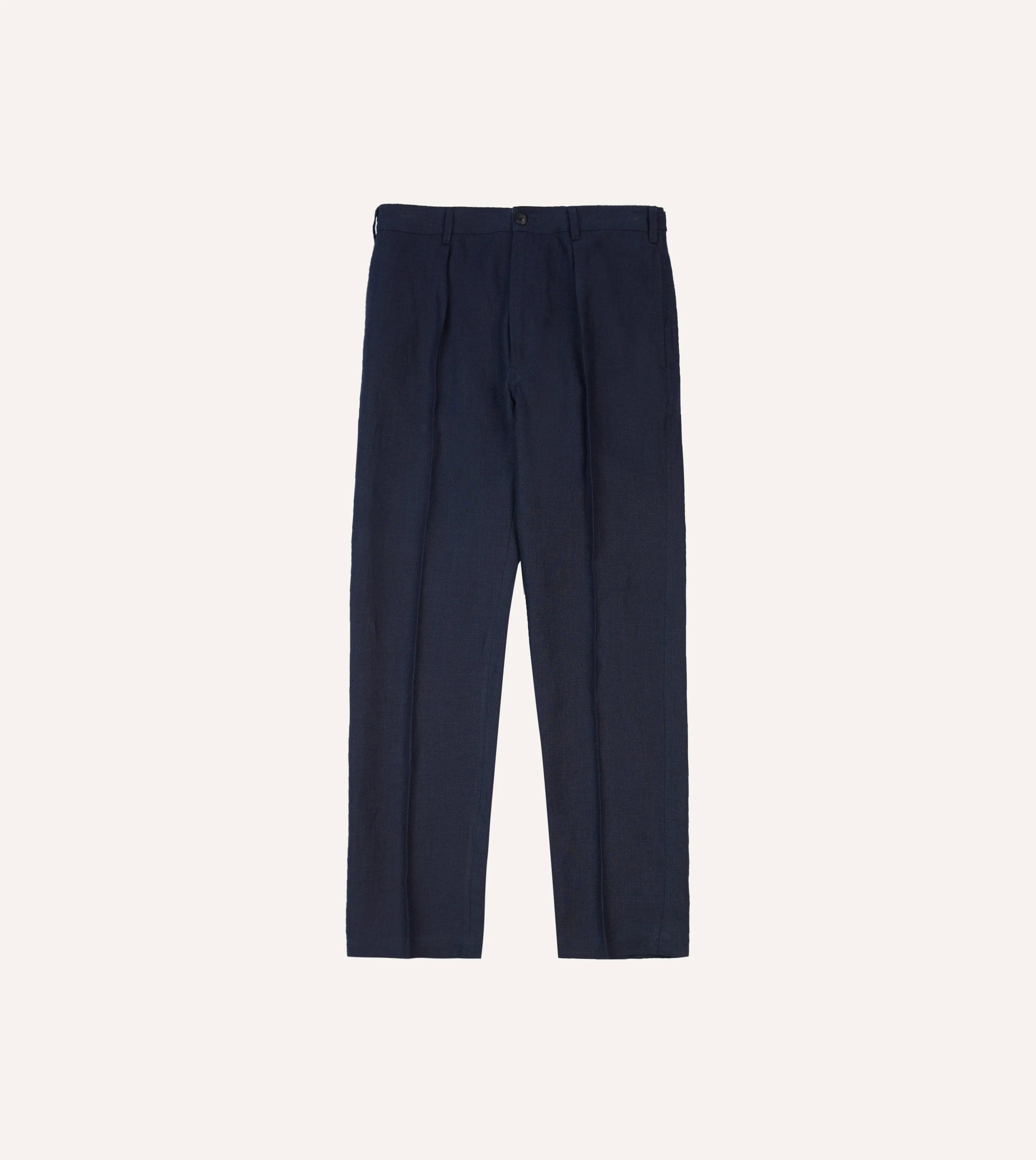Navy Antique Linen Games Trousers sold by Drake's London product image thumbnail 3