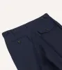 Navy Antique Linen Games Trousers sold by Drake's London