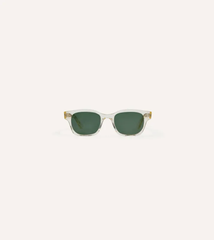 Drake's by Ransome Champagne Rectangle Frame Sunglasses sold by Drake's London