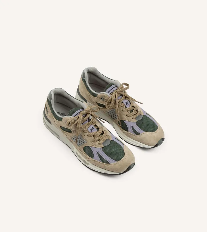 New Balance Tan 'Essentially Offbeat' Made in UK 991v2 Trainers sold by Drake's London