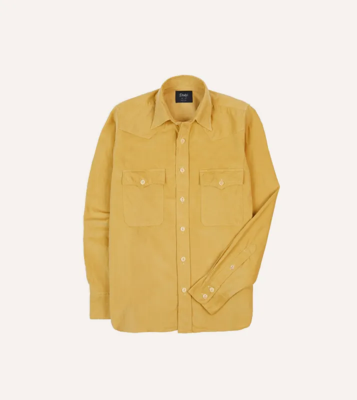 Yellow Corduroy Two-Pocket Western Shirt sold by Drake's London