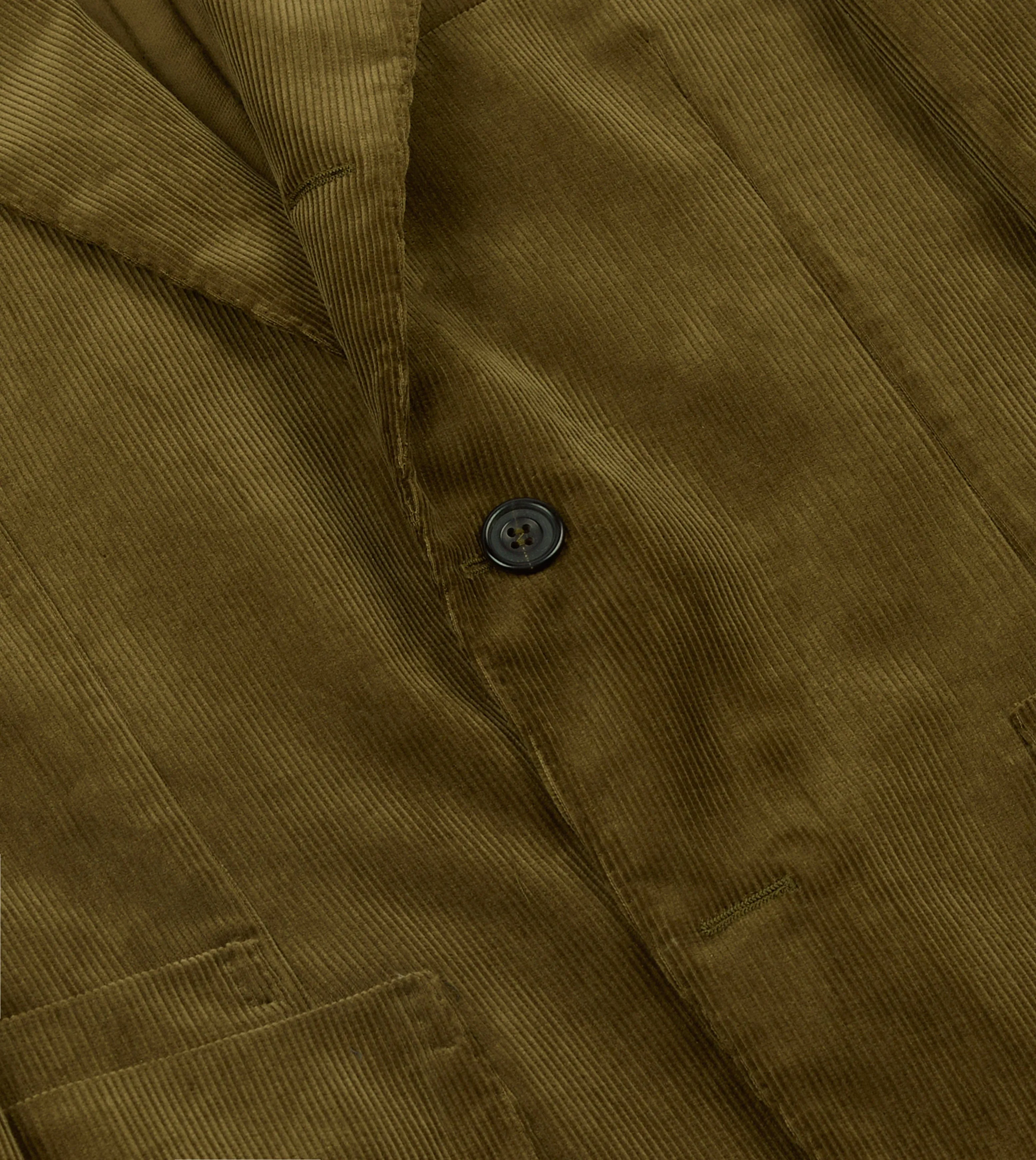 Olive Green Mid-Wale Cotton Corduroy Tailored Jacket sold by Drake's London product image thumbnail 5