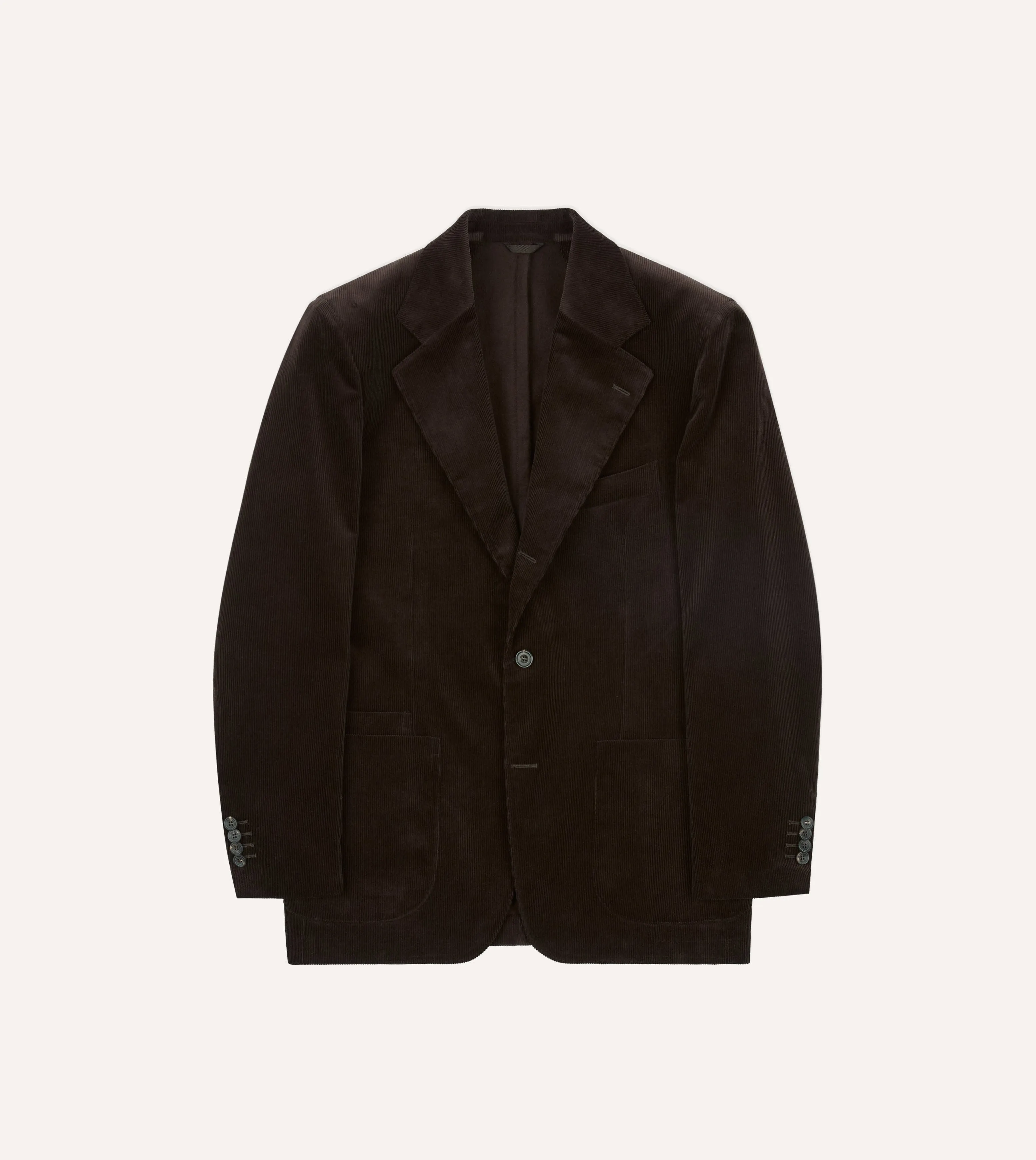 Brown Mid-Wale Cotton Corduroy Tailored Jacket sold by Drake's London