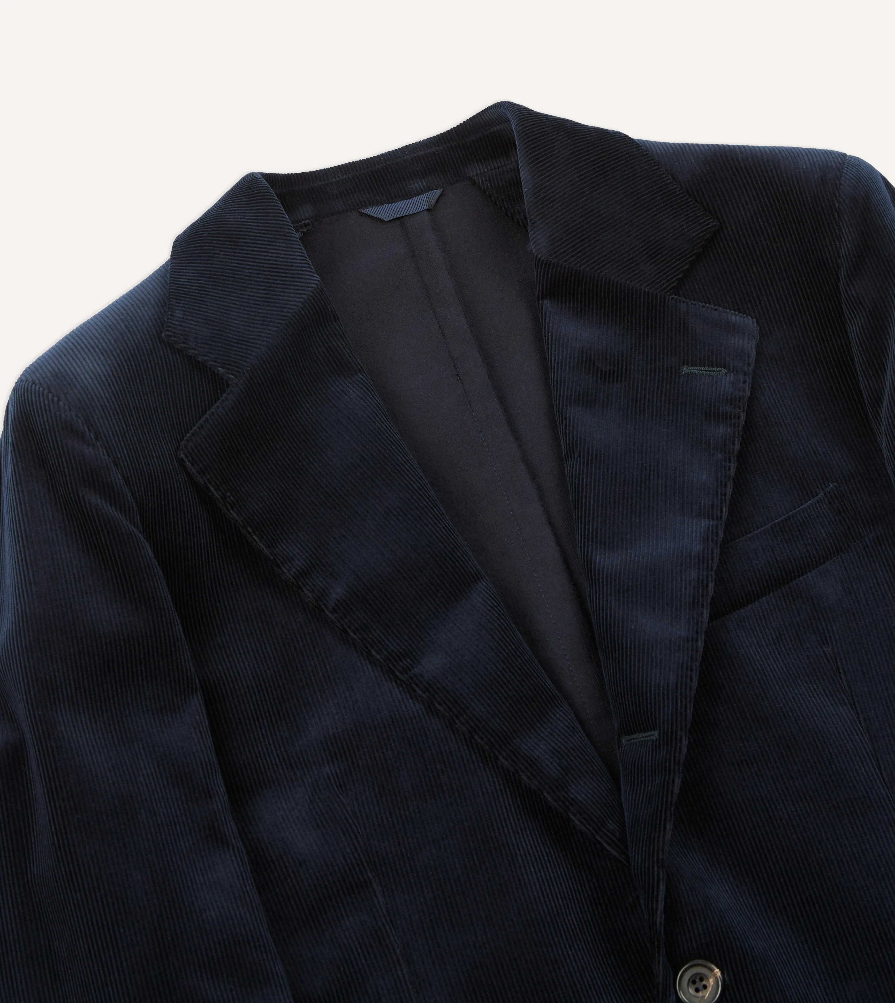 Navy Mid-Wale Cotton Corduroy Tailored Jacket sold by Drake's London product image thumbnail 3