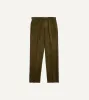 Olive Mid-Wale Corduroy Single Pleat Trouser sold by Drake's London