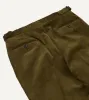 Olive Mid-Wale Corduroy Single Pleat Trouser sold by Drake's London
