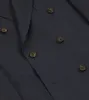 Navy Linen Double-Breasted Tailored Jacket sold by Drake's London