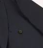 Navy Linen Double-Breasted Tailored Jacket sold by Drake's London
