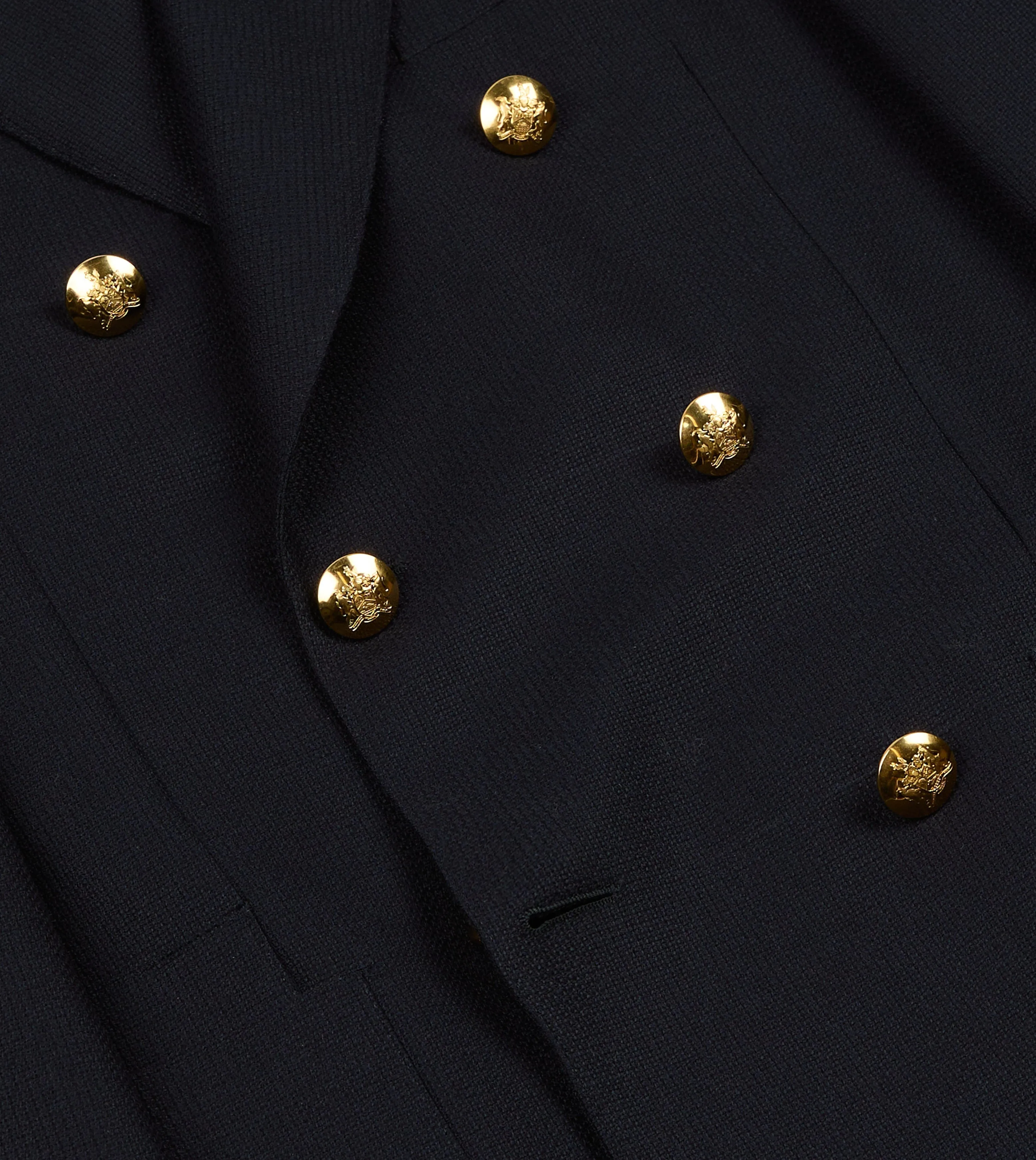 Navy Wool Double-Breasted Blazer sold by Drake's London product image thumbnail 5