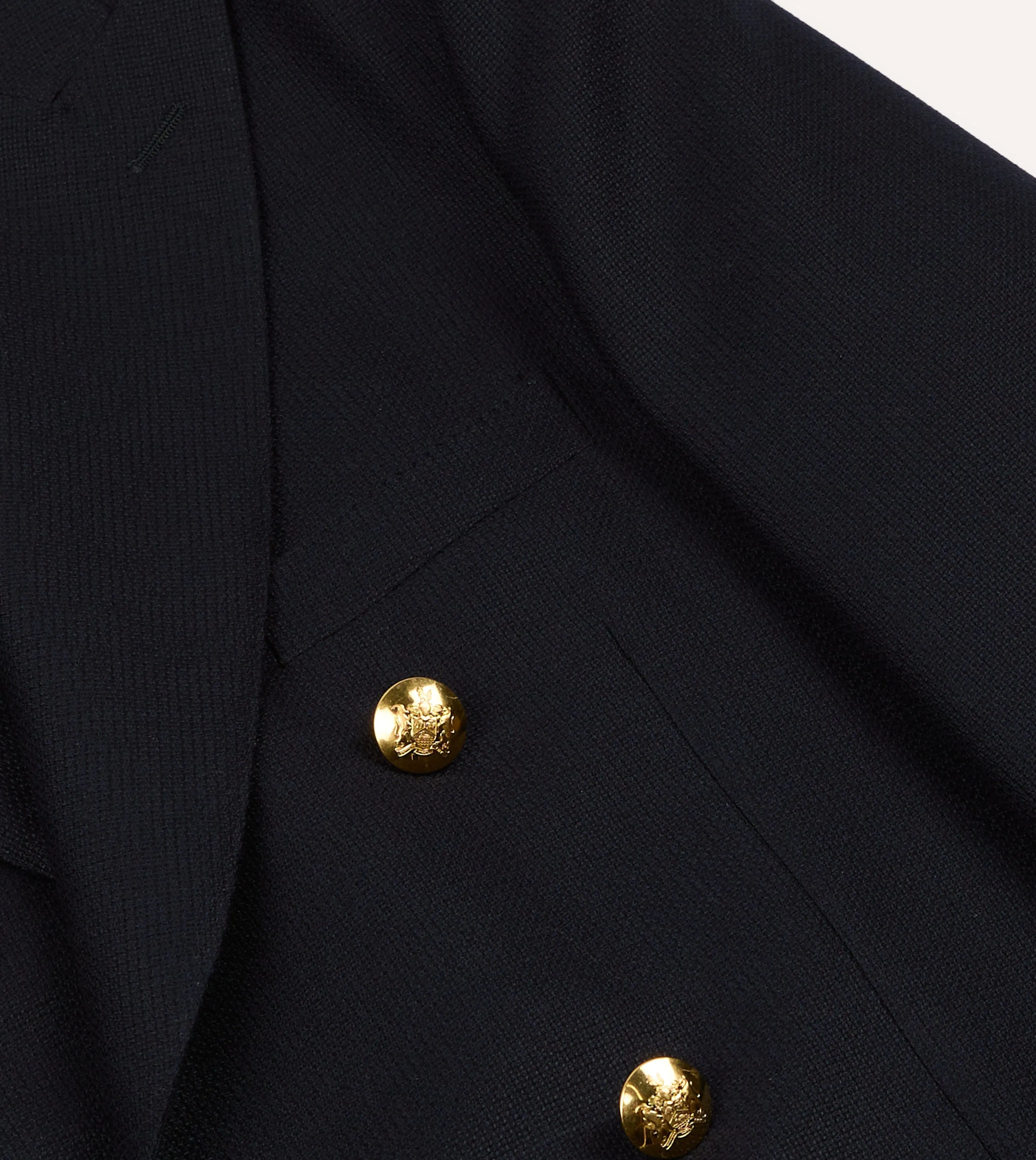 Navy Wool Double-Breasted Blazer sold by Drake's London product image thumbnail 4