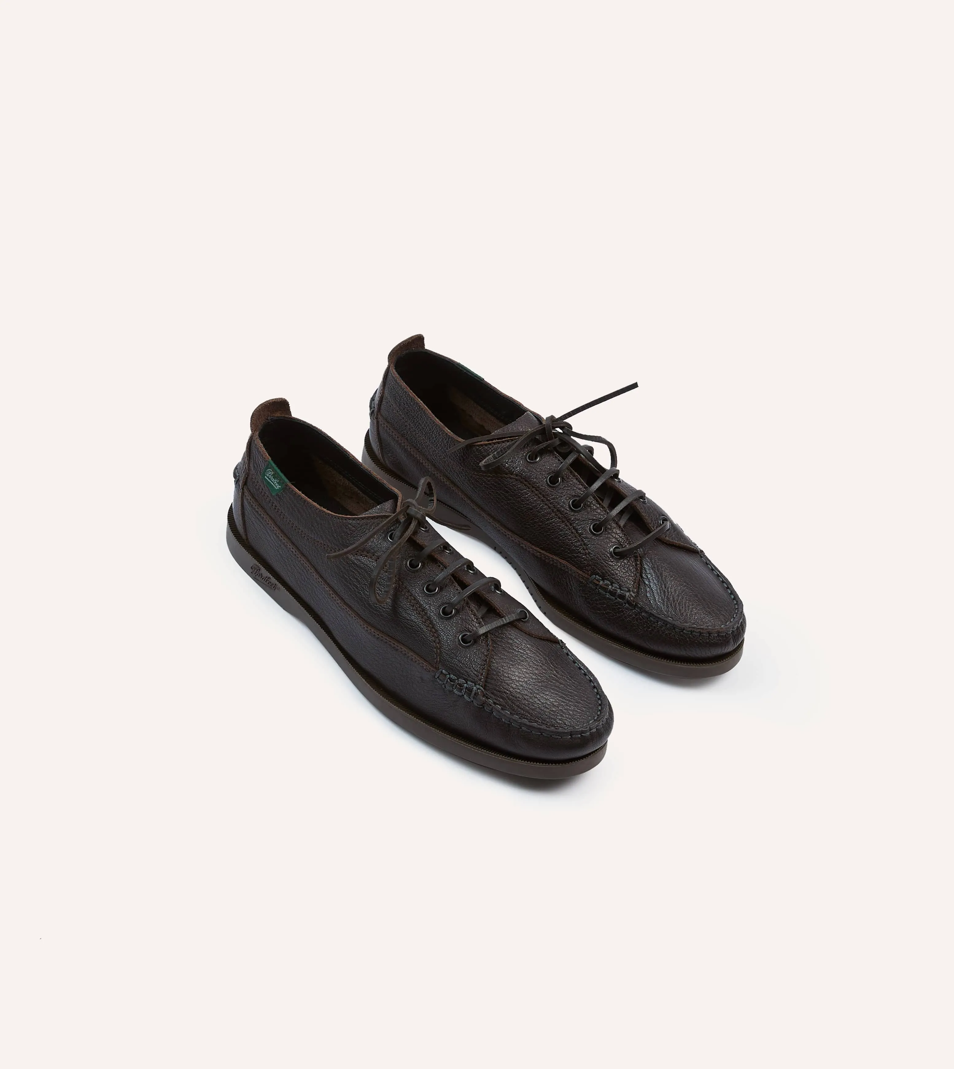 Paraboot for Drake's Malibu Brown Deer Leather Boat Shoe sold by Drake's London