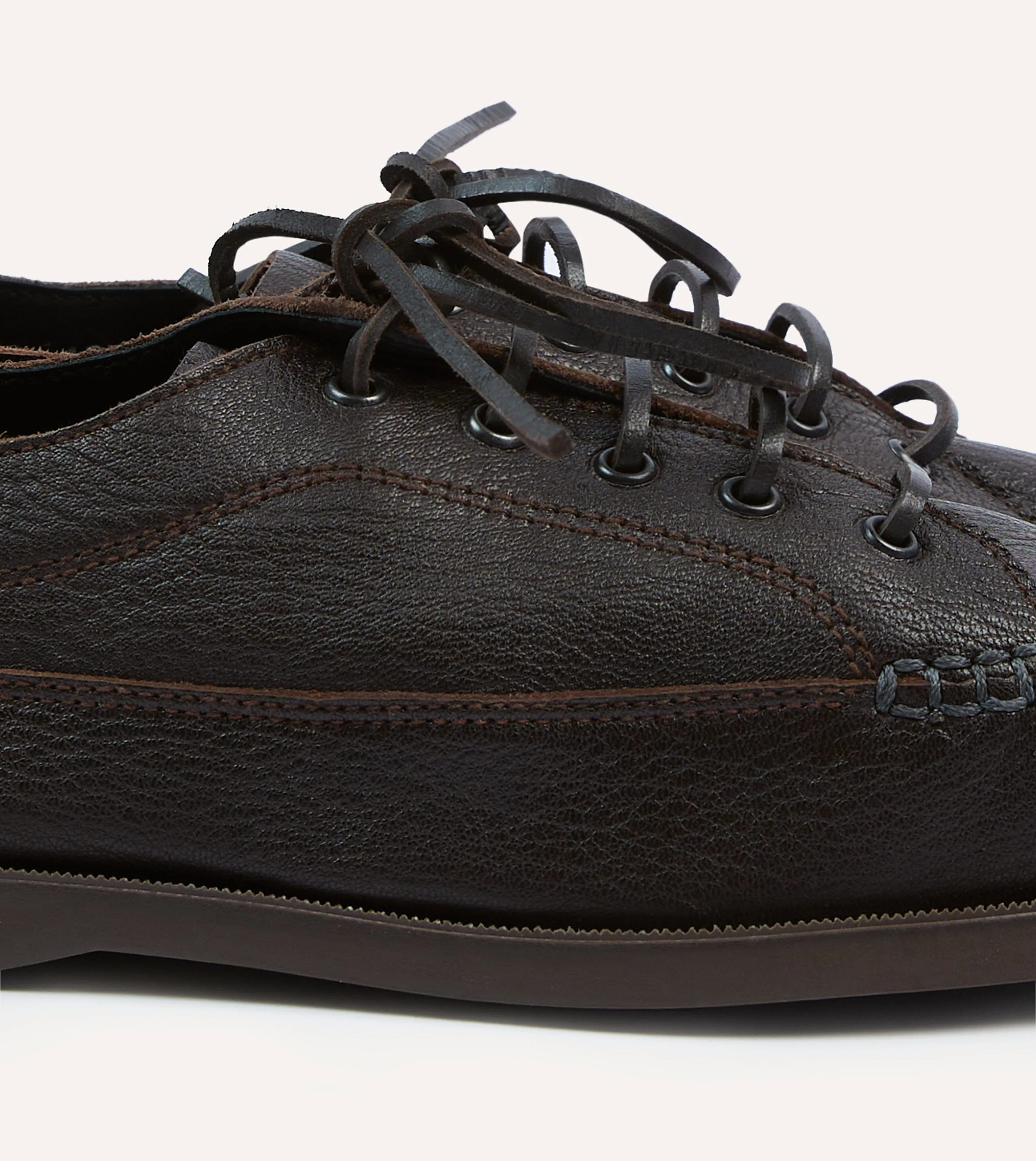 Paraboot for Drake's Malibu Brown Deer Leather Boat Shoe sold by Drake's London product image thumbnail 3