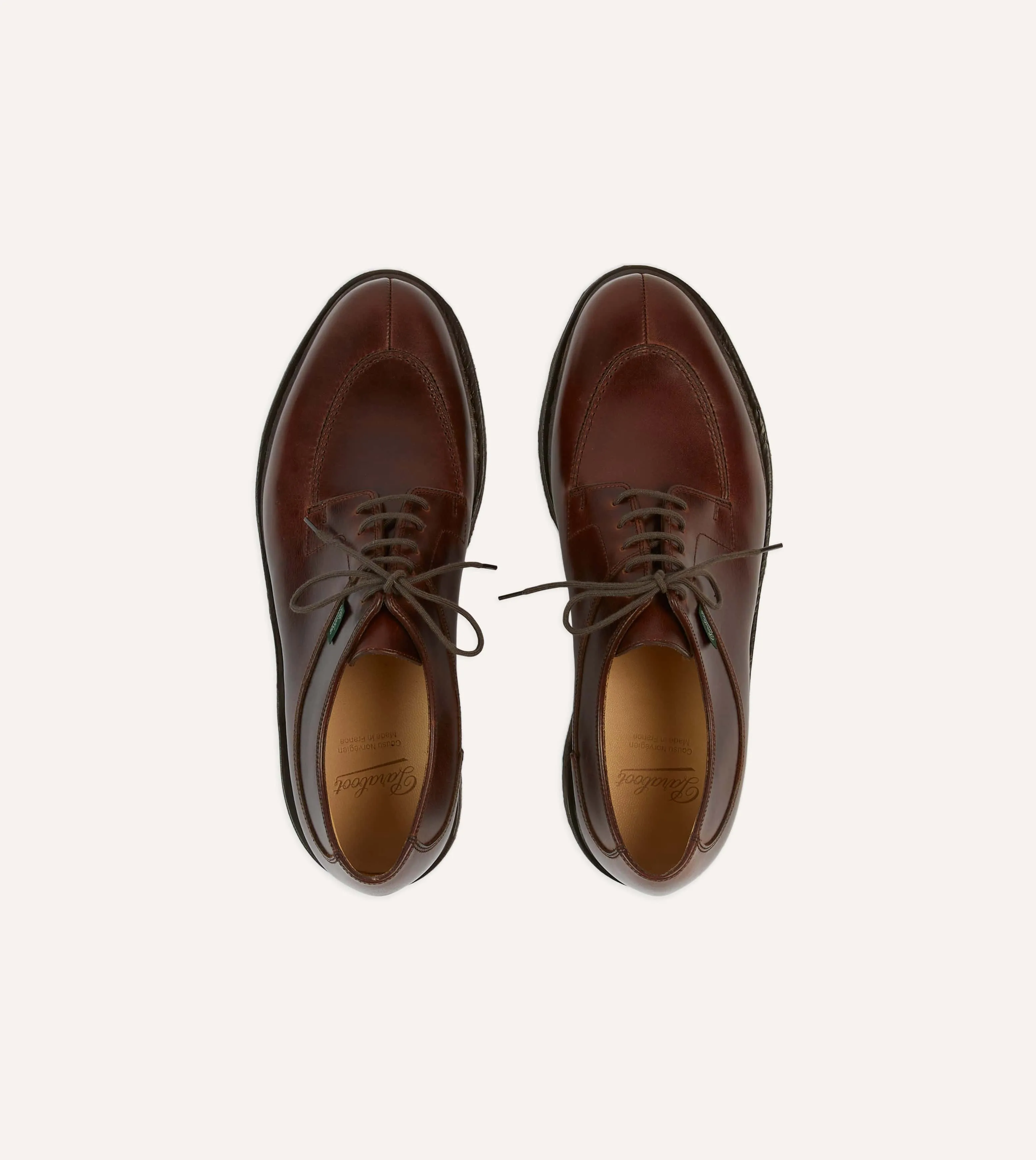 Paraboot Avignon Brown Leather Derby Shoe sold by Drake's London product image thumbnail 4