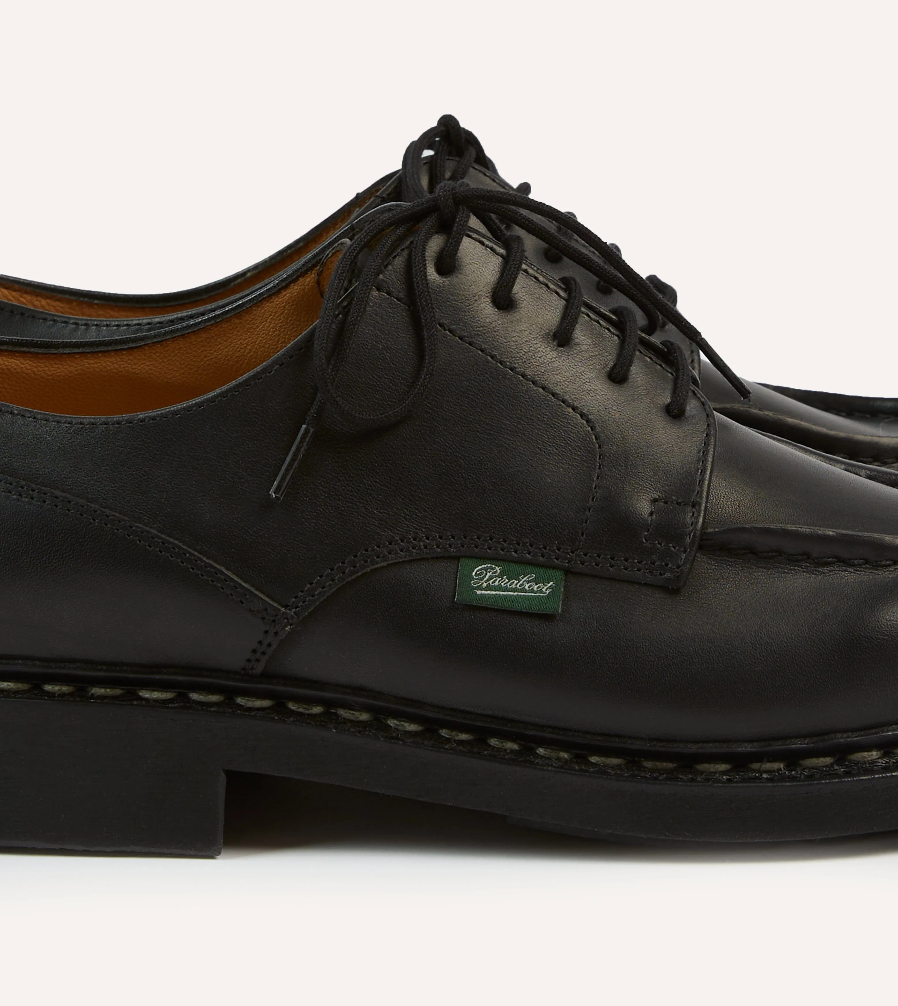 Paraboot Chambord Black Leather Derby Shoe sold by Drake's London product image thumbnail 3
