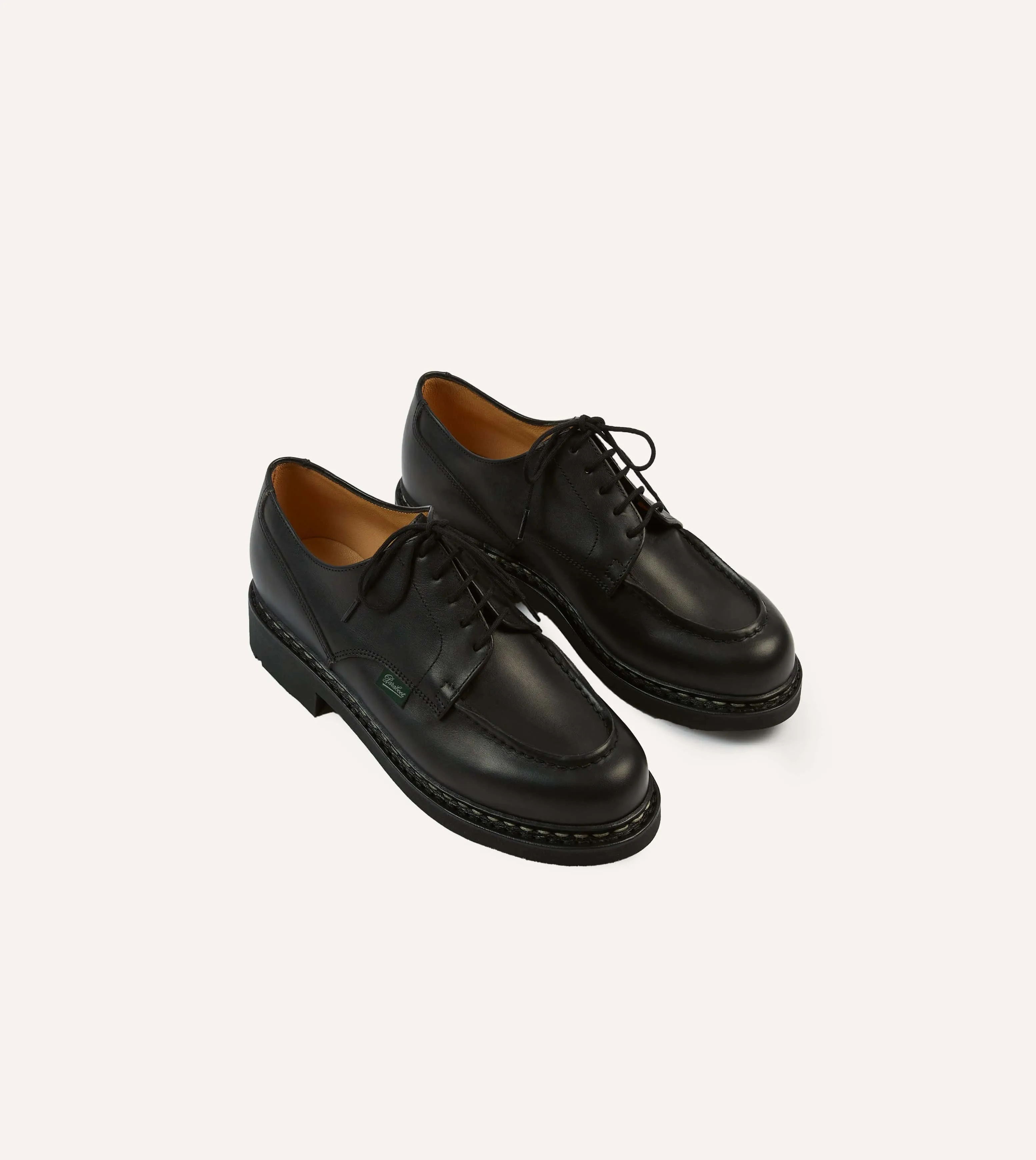 Paraboot Chambord Black Leather Derby Shoe sold by Drake's London