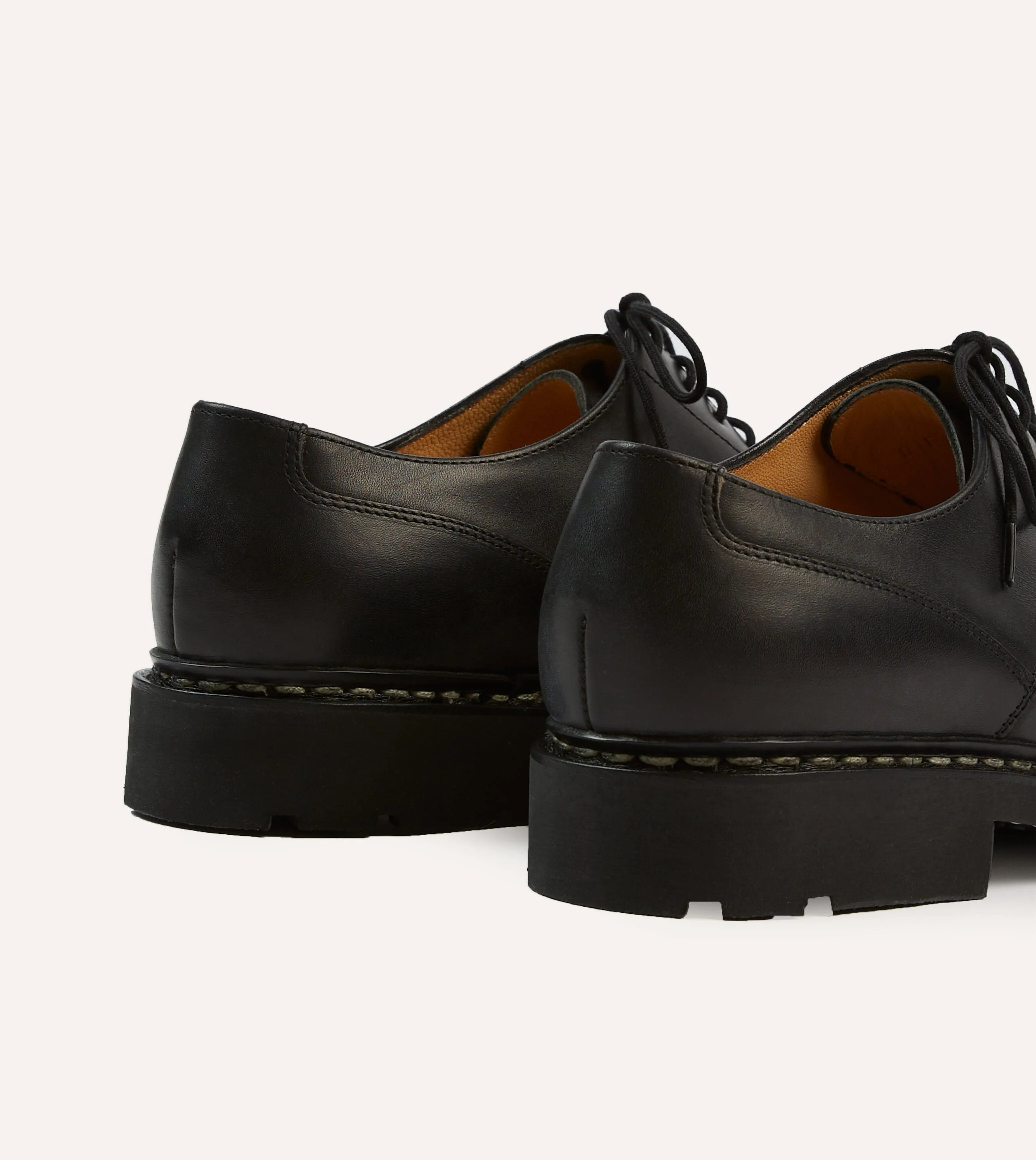 Paraboot Chambord Black Leather Derby Shoe sold by Drake's London product image thumbnail 5