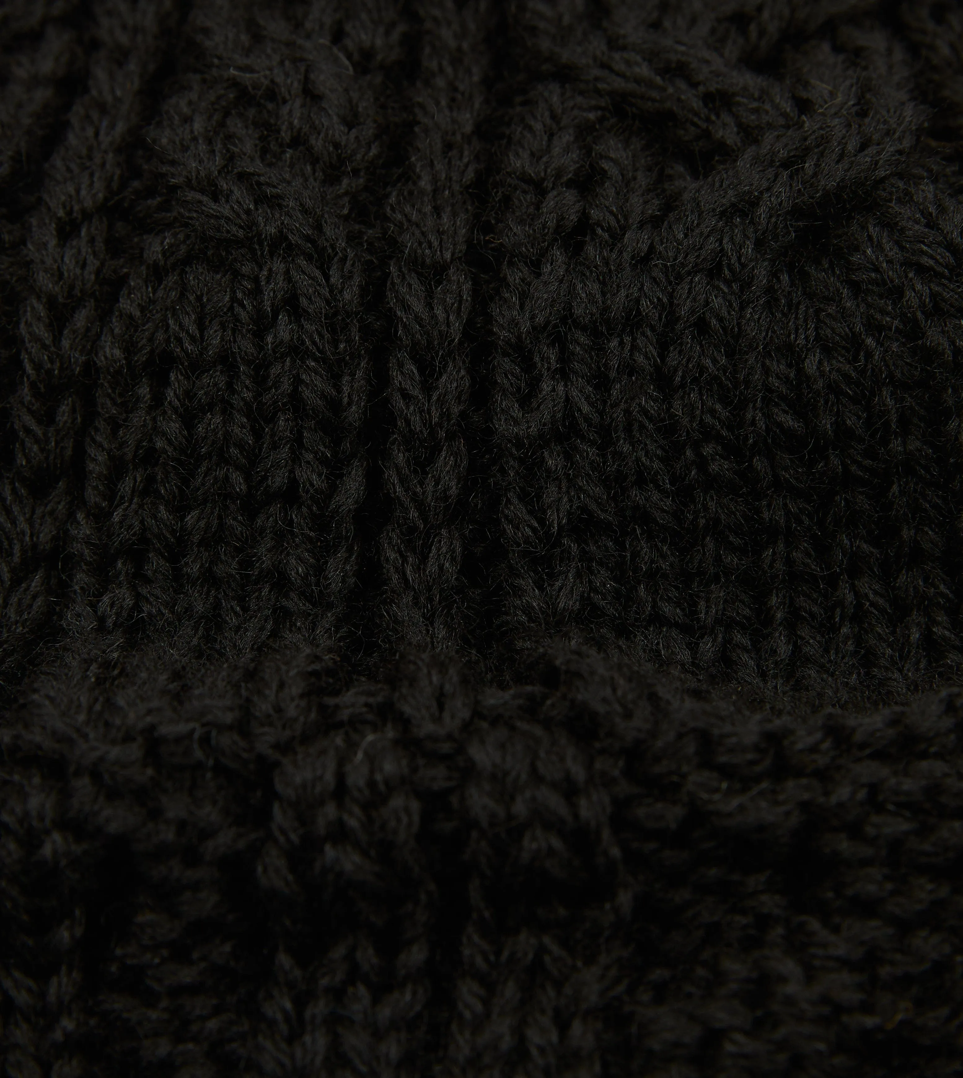 Black Wool Cable Knit Cap sold by Drake's London product image thumbnail 2