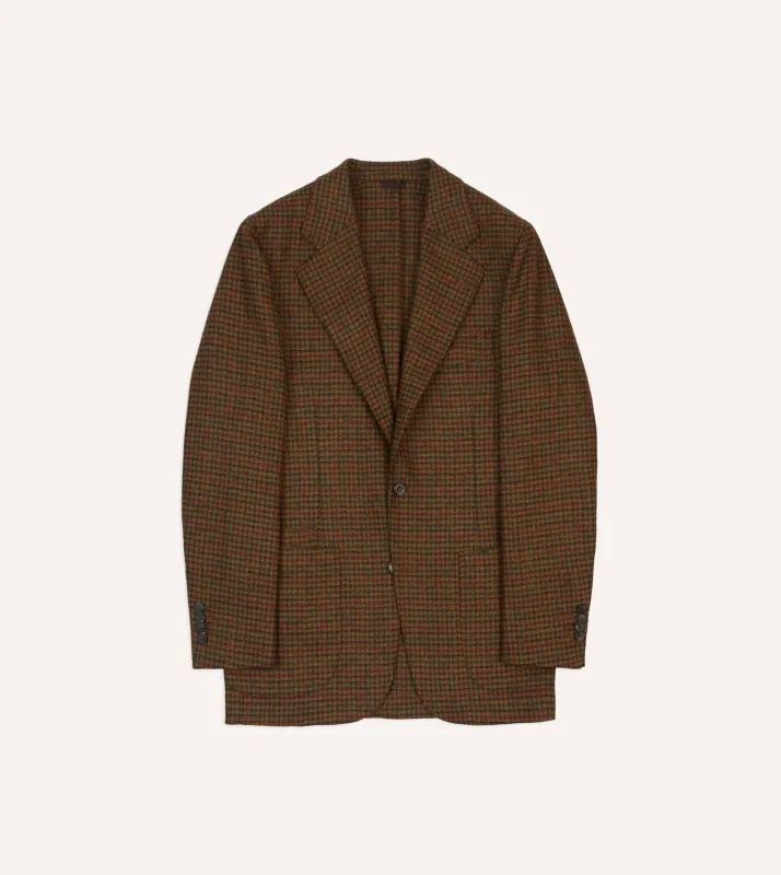 Brown Gun Club Check Tweed Blazer sold by Drake's London