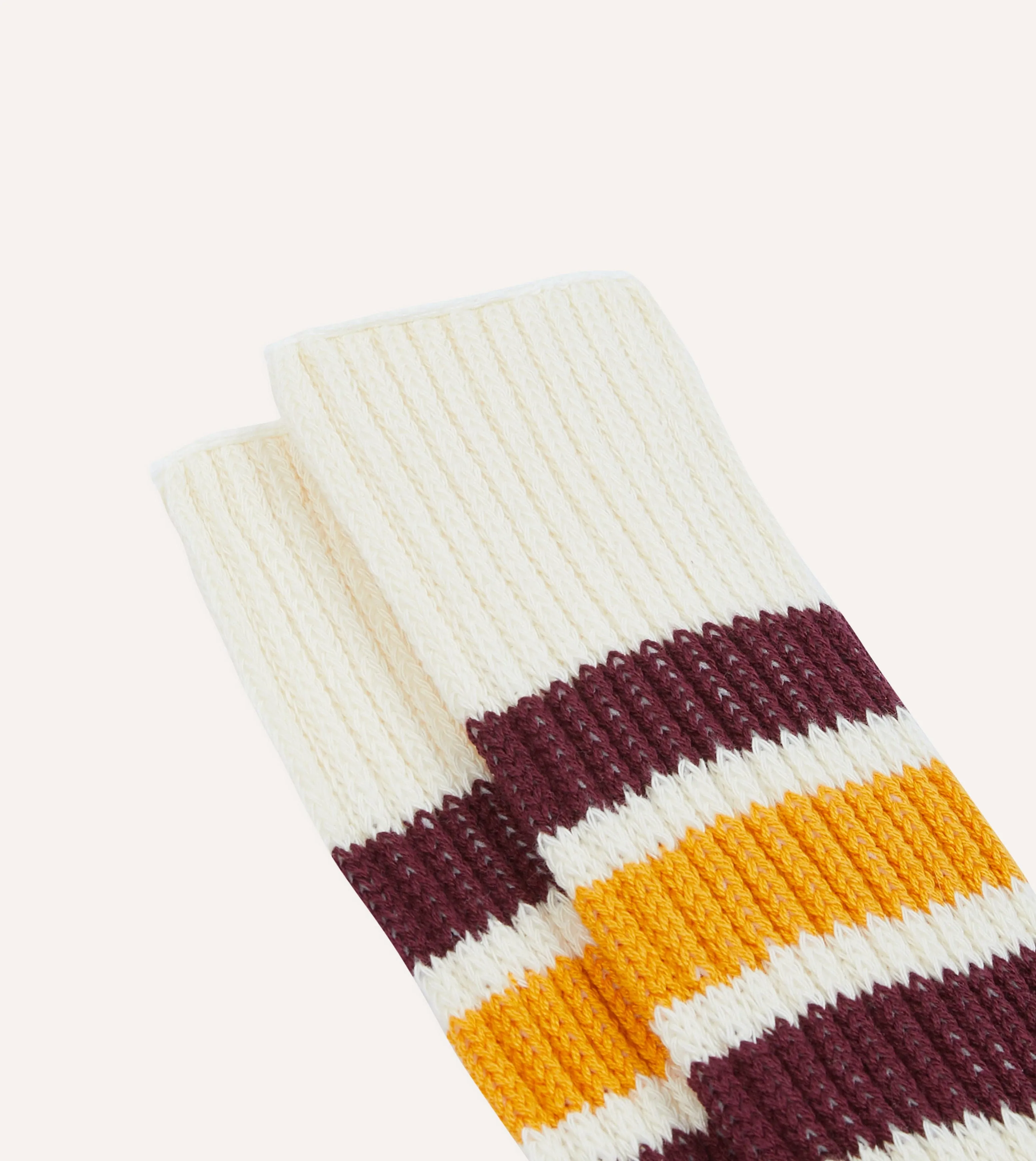 RoToTo Burgundy and Yellow Cotton Crew Socks sold by Drake's London product image thumbnail 2