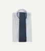 Navy Flower Medallion Print Silk Twill Self Tipped Tie sold by Drake's London