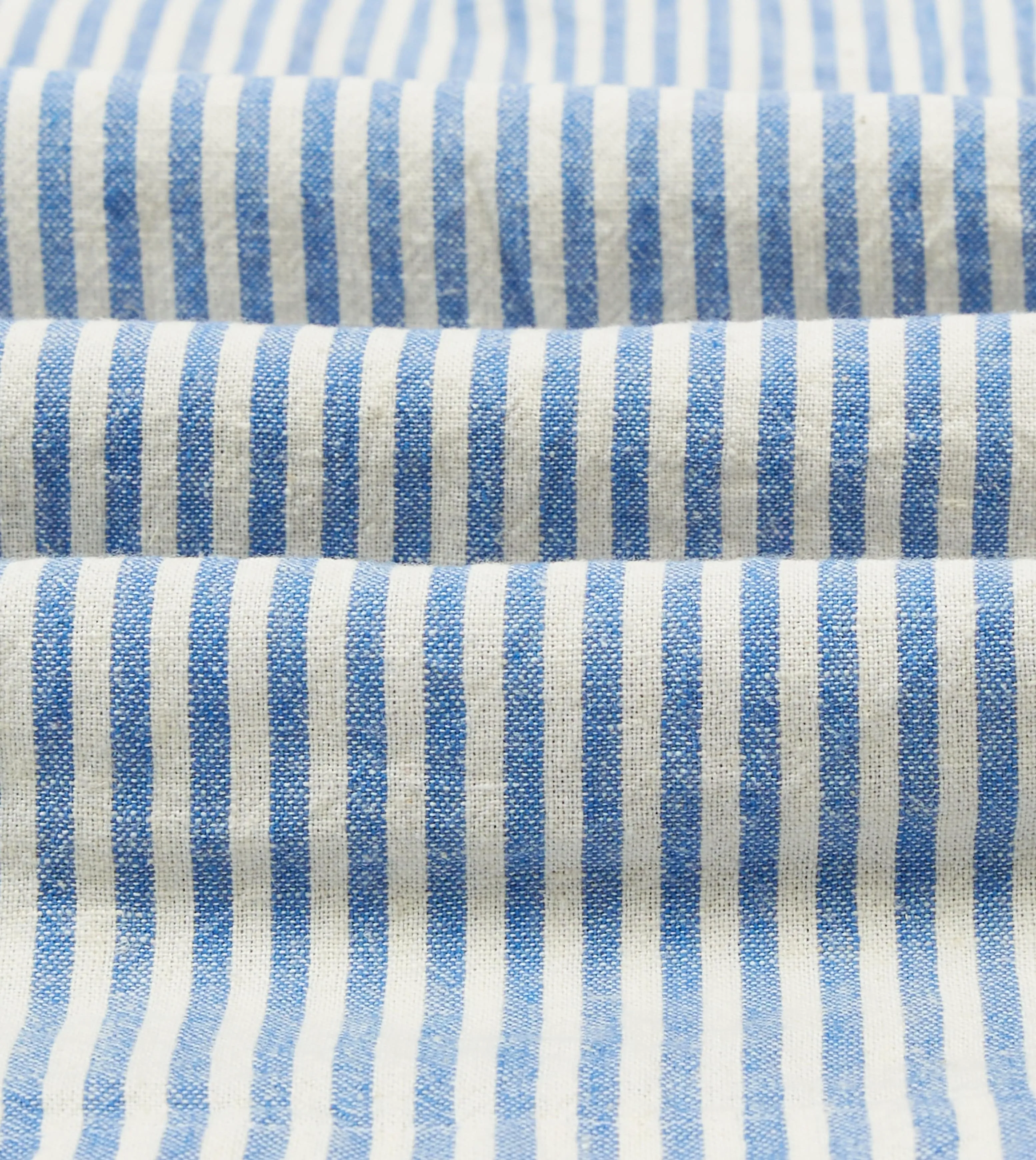 Blue and Ecru Stripe Tie Front Lightweight Overshirt sold by Drake's London product image thumbnail 2