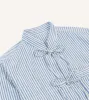 Blue and Ecru Stripe Tie Front Lightweight Overshirt sold by Drake's London