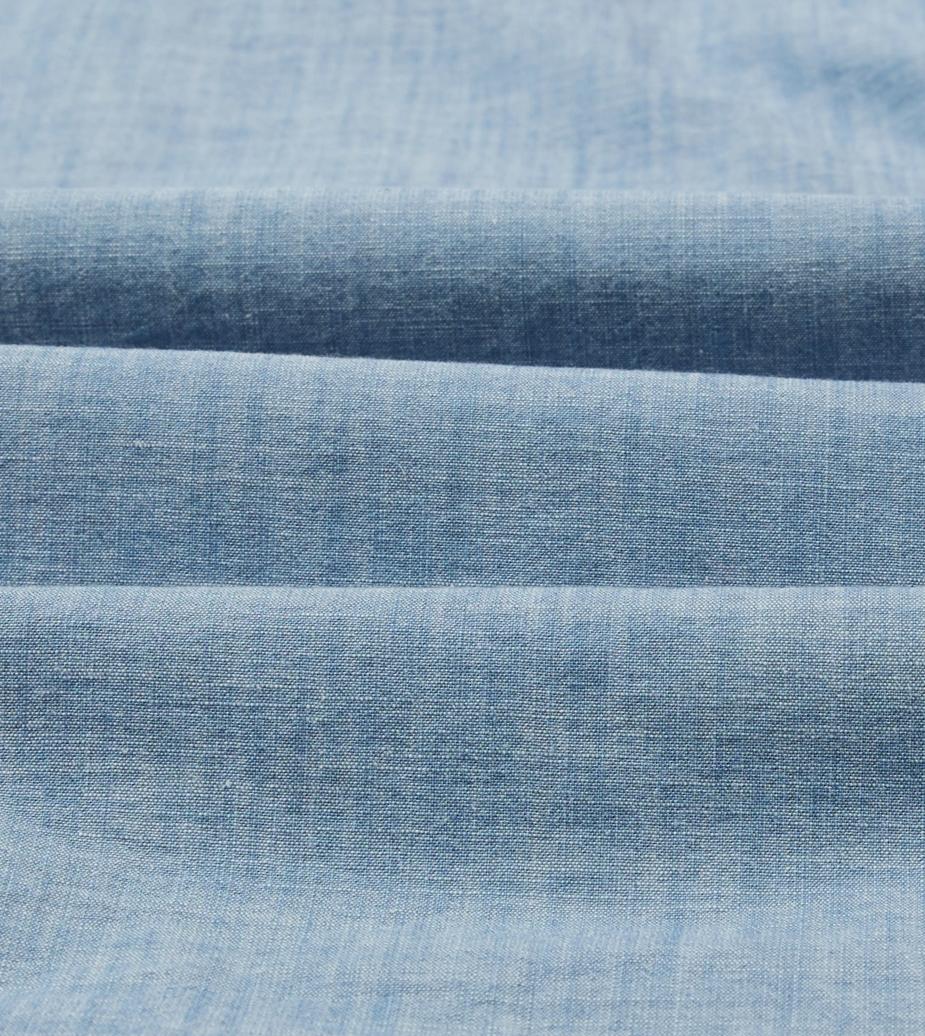 Bleach Wash Chambray Cotton Long Sleeve Cuban Shirt sold by Drake's London product image thumbnail 2