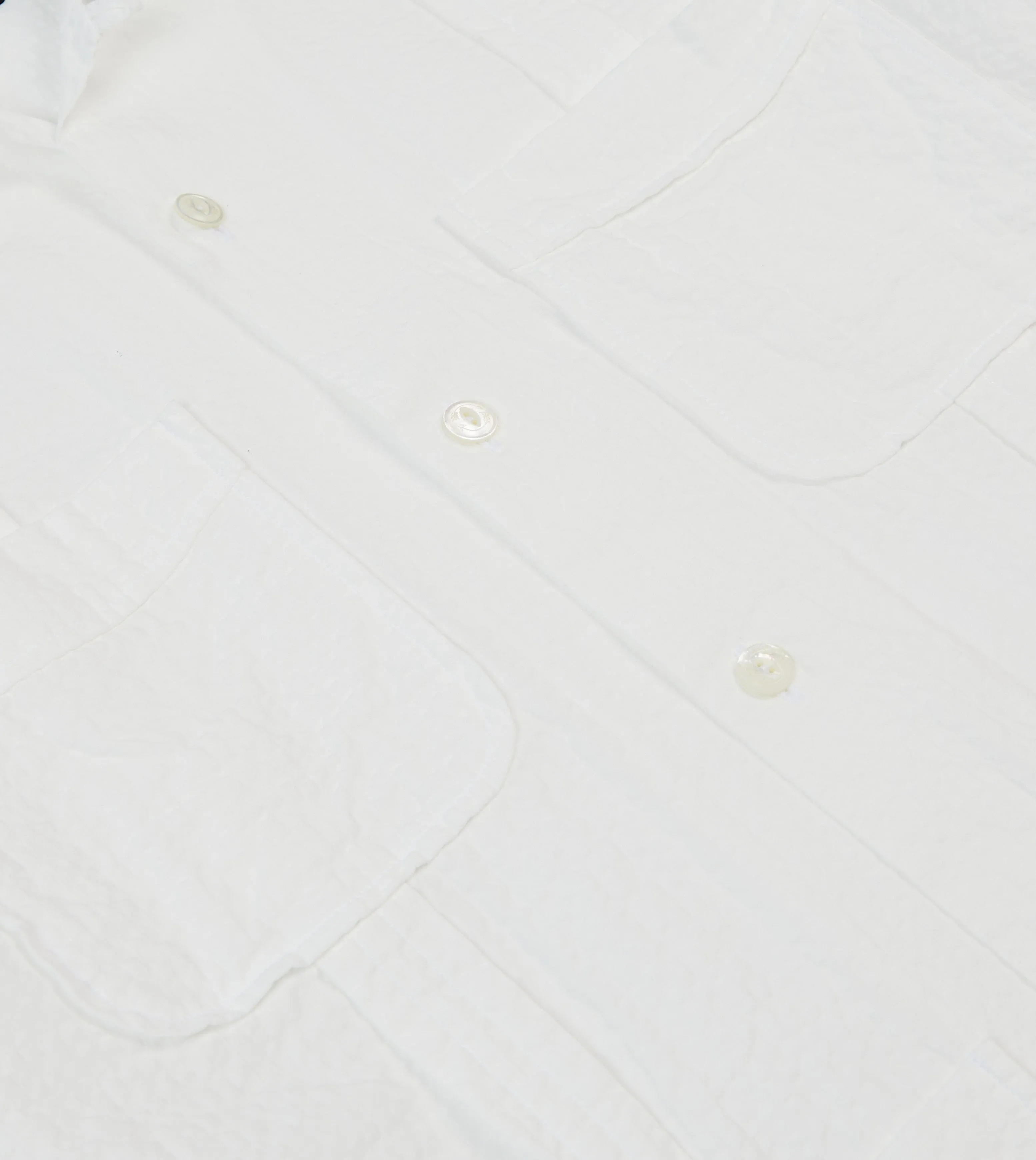 White Cotton-Linen Short Sleeve Cuban Shirt sold by Drake's London product image thumbnail 4