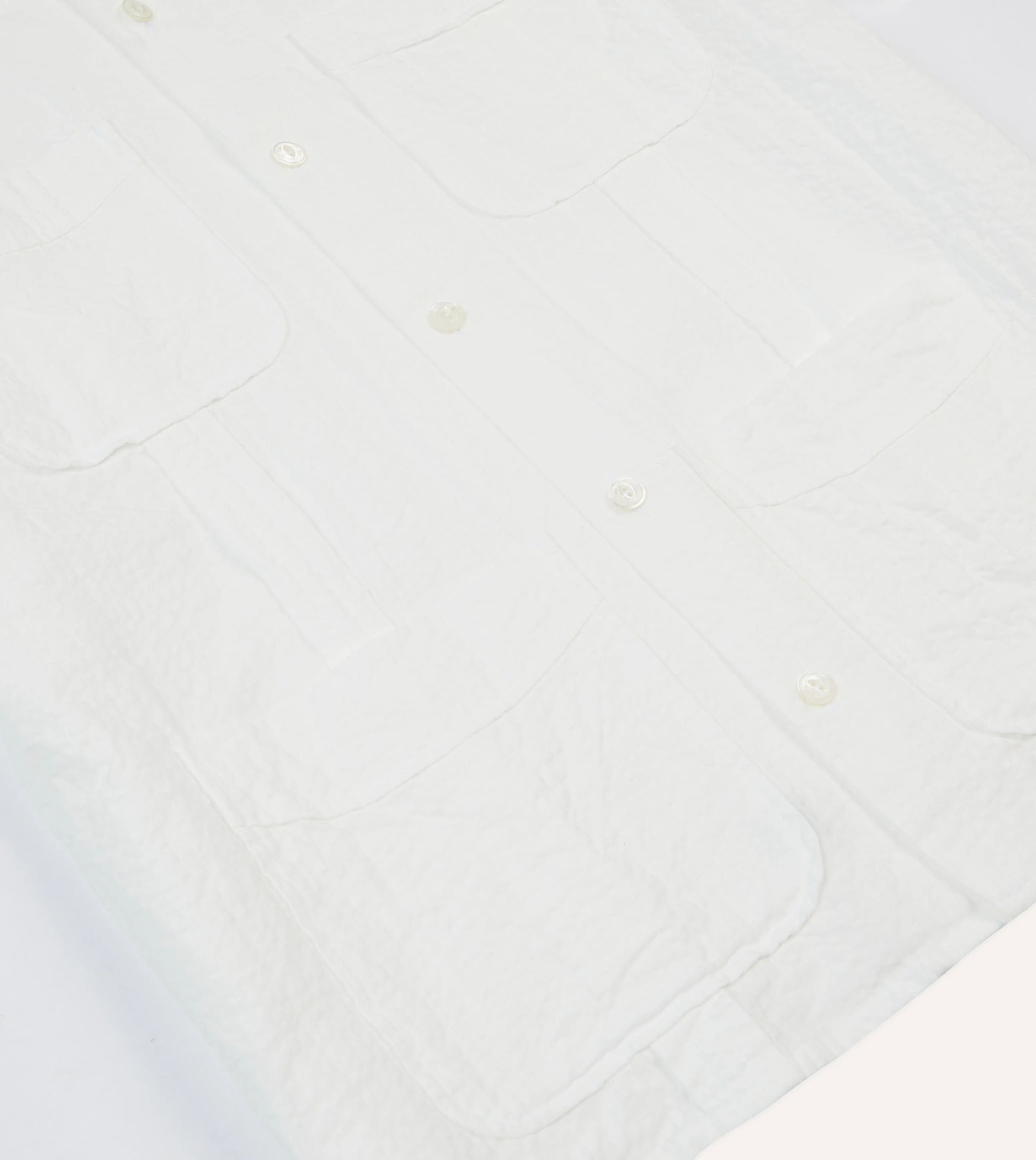 White Cotton-Linen Short Sleeve Cuban Shirt sold by Drake's London product image thumbnail 5