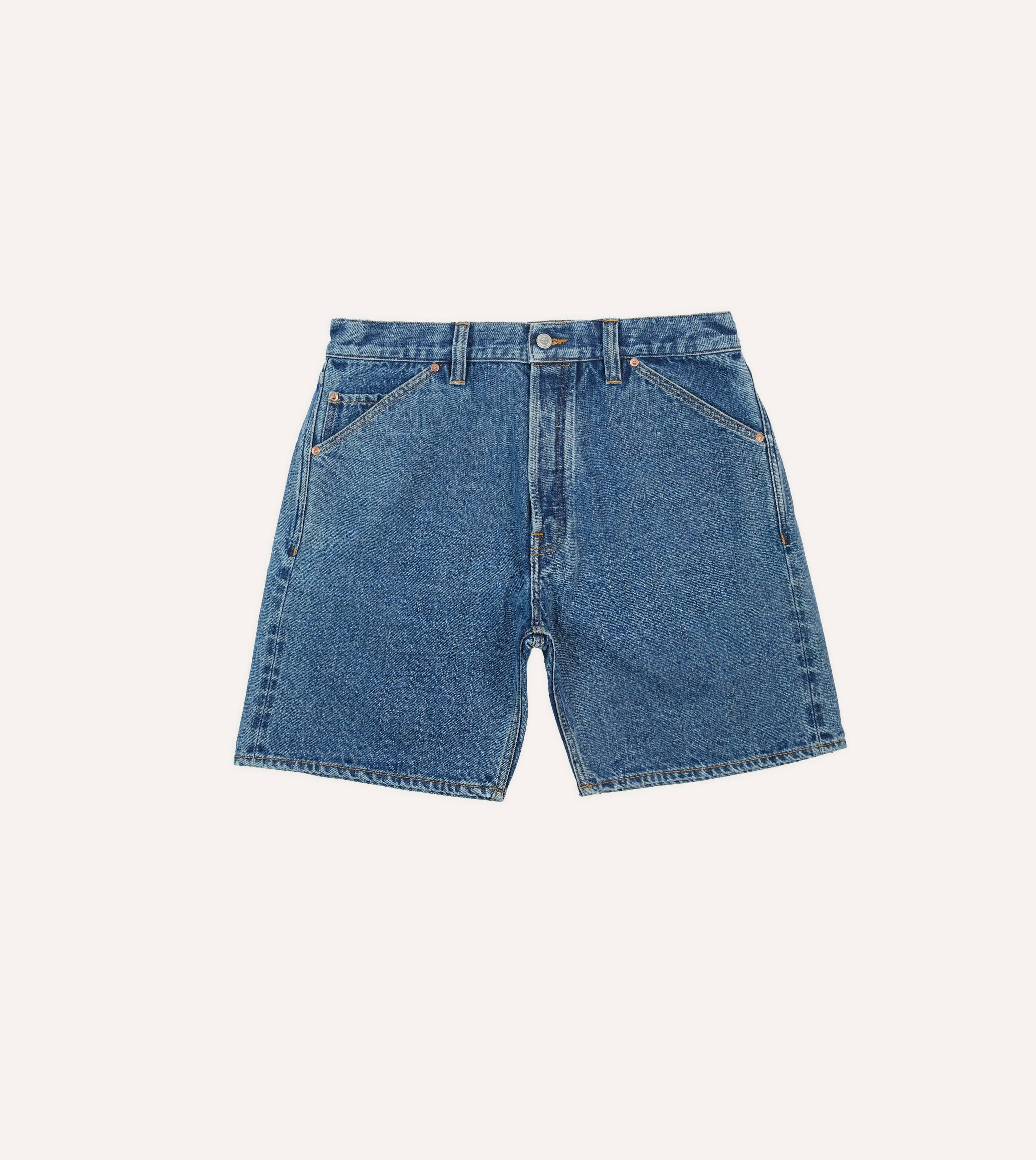 Stone Wash 12.7oz Selvedge Denim Five-Pocket Shorts sold by Drake's London