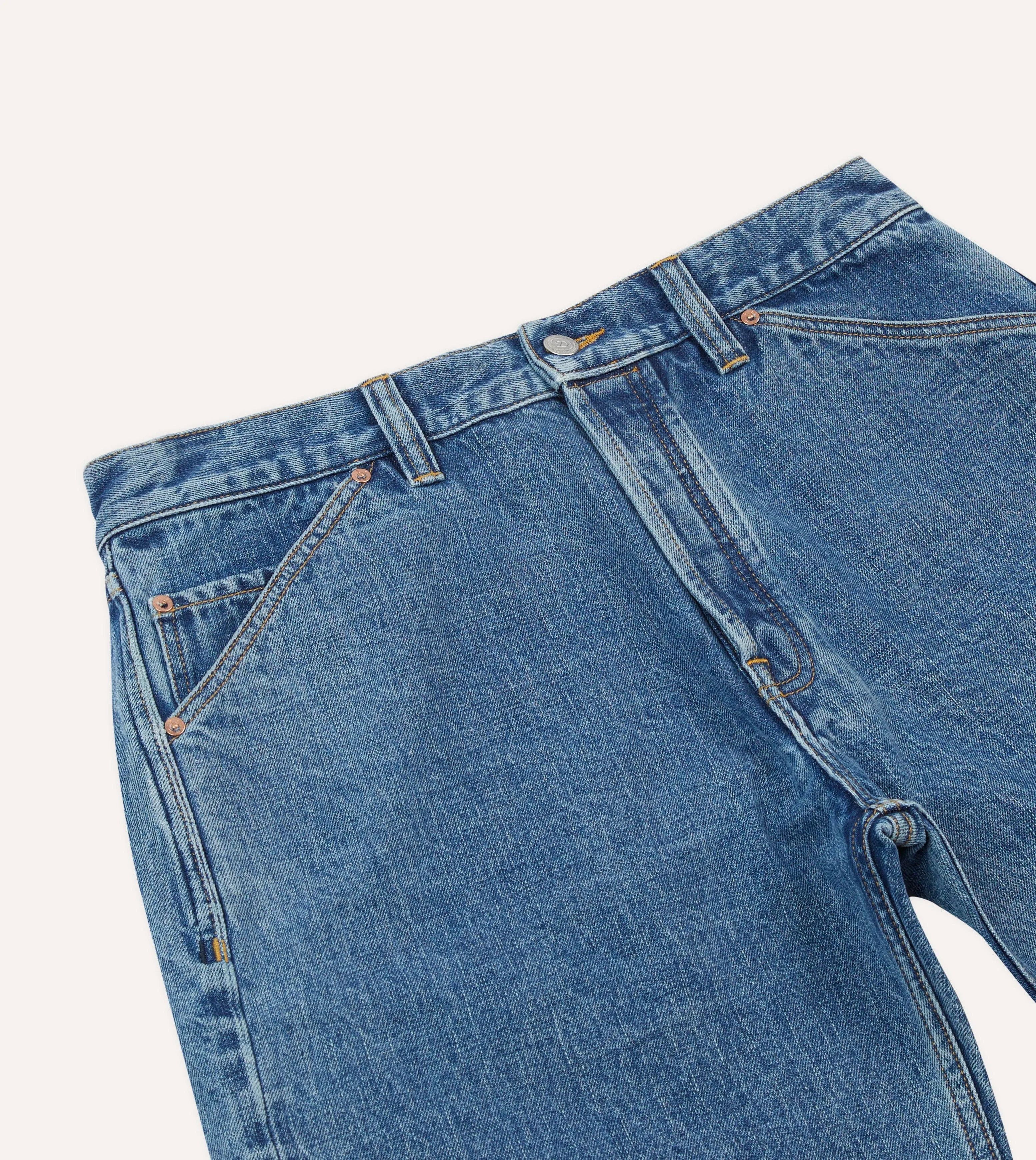 Stone Wash 12.7oz Selvedge Denim Five-Pocket Shorts sold by Drake's London product image thumbnail 3