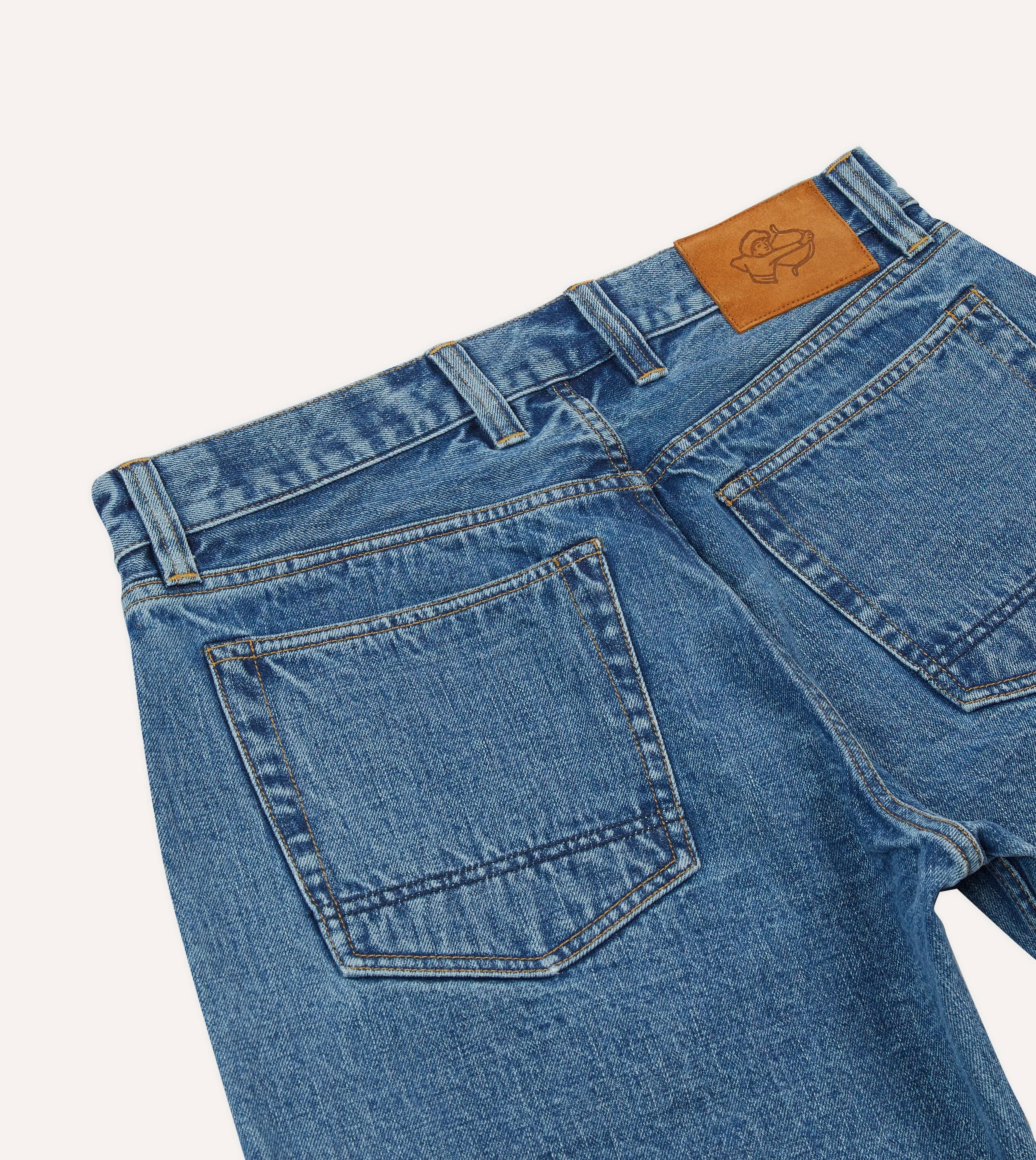 Stone Wash 12.7oz Selvedge Denim Five-Pocket Shorts sold by Drake's London product image thumbnail 4