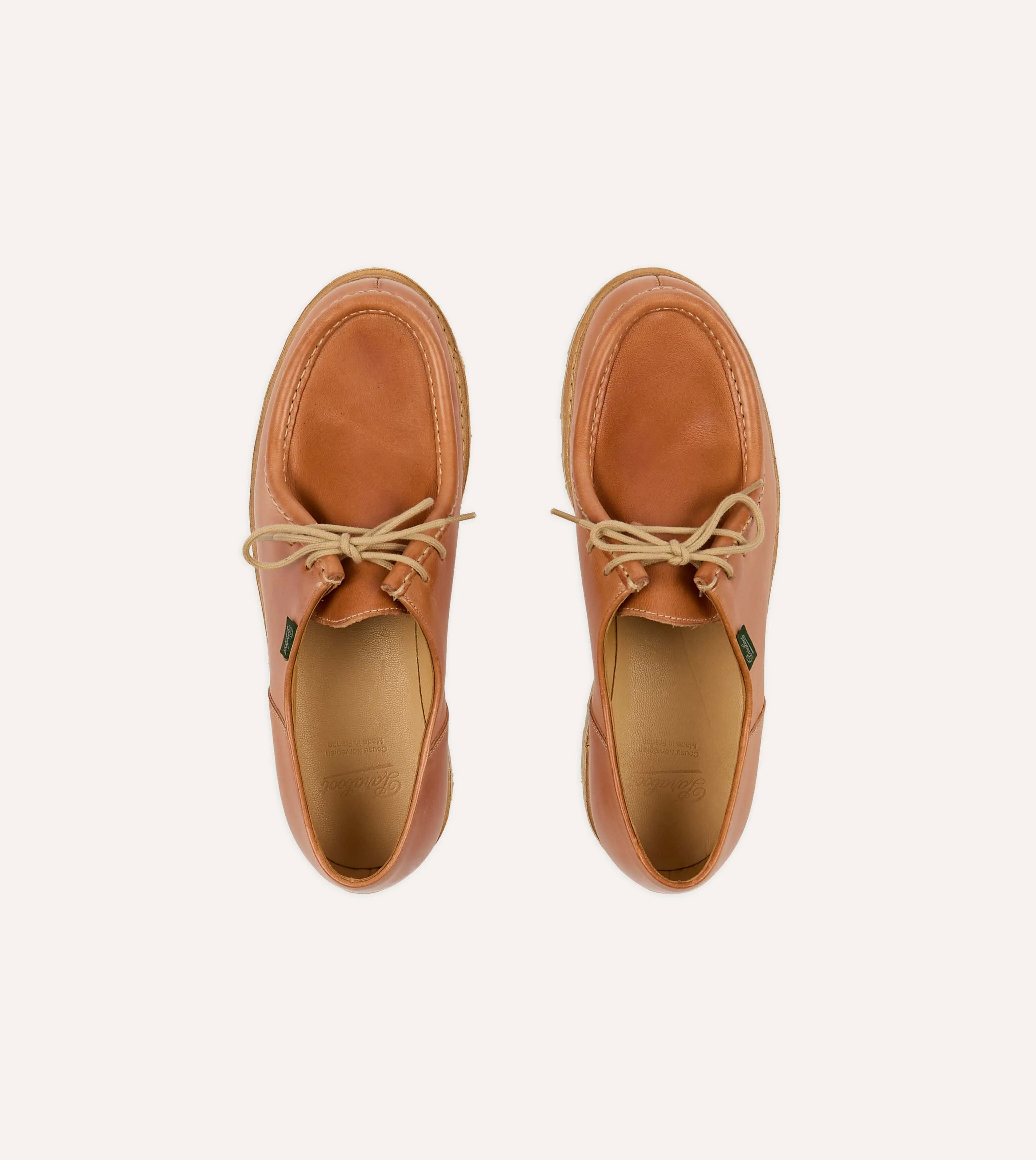 Paraboot Michael Camel Leather Derby Shoe sold by Drake's London product image thumbnail 4