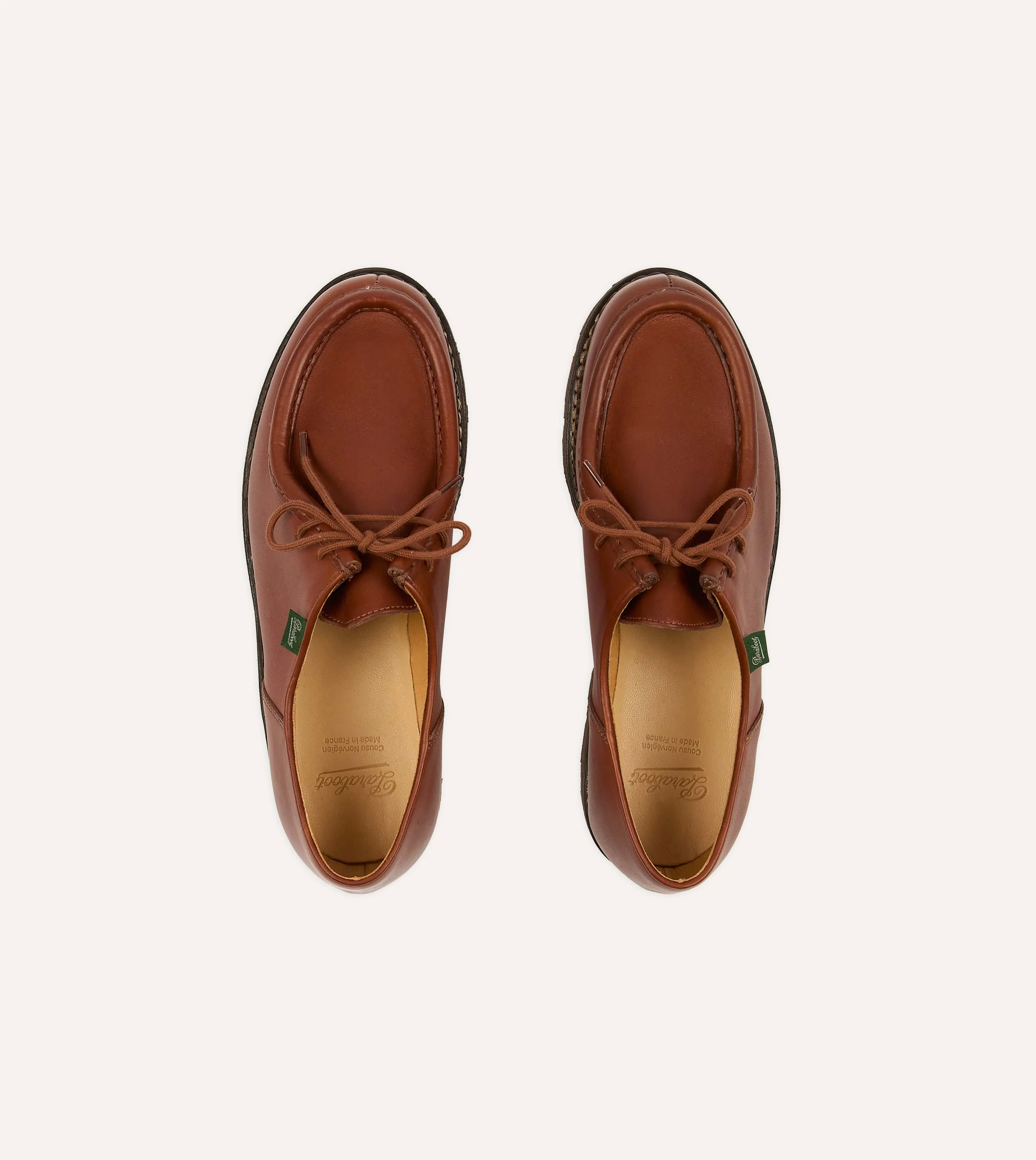 Paraboot Michael Marron Leather Derby Shoe sold by Drake's London product image thumbnail 4