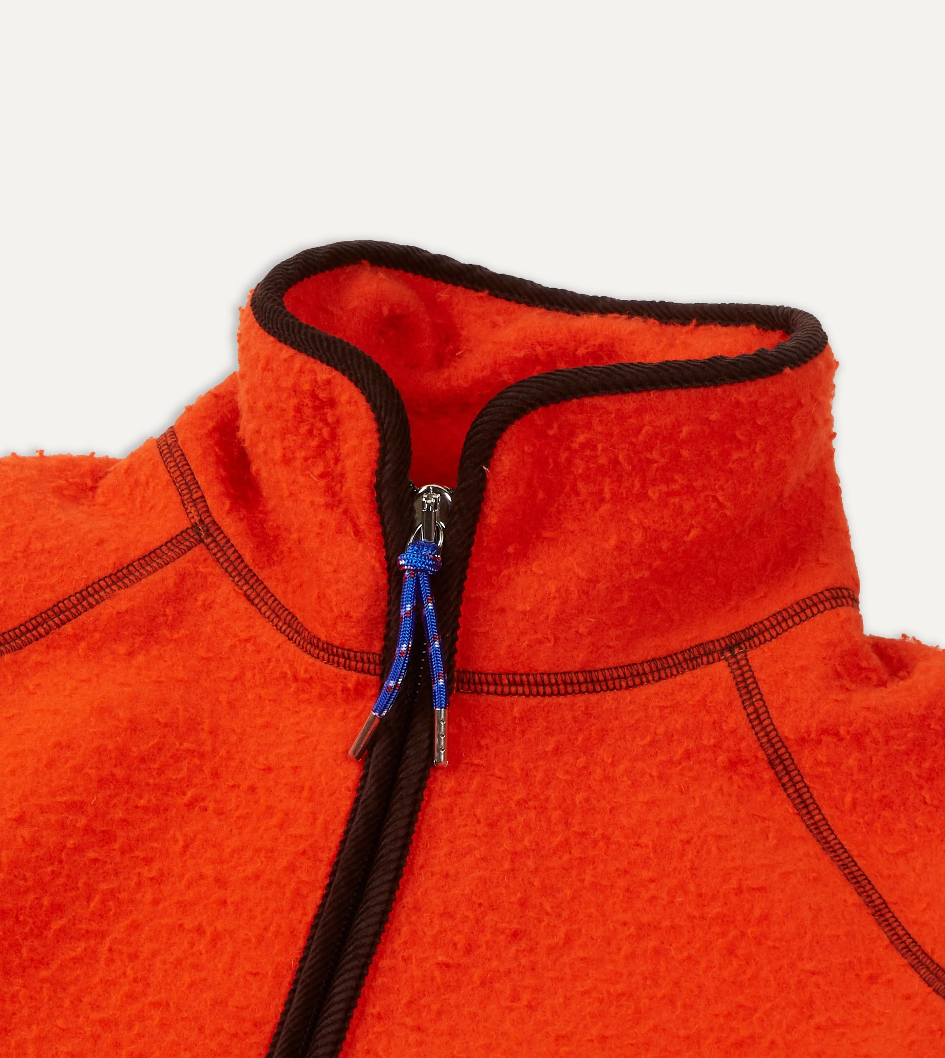 Orange Casentino Wool Half-Zip Pullover Fleece sold by Drake's London product image thumbnail 4