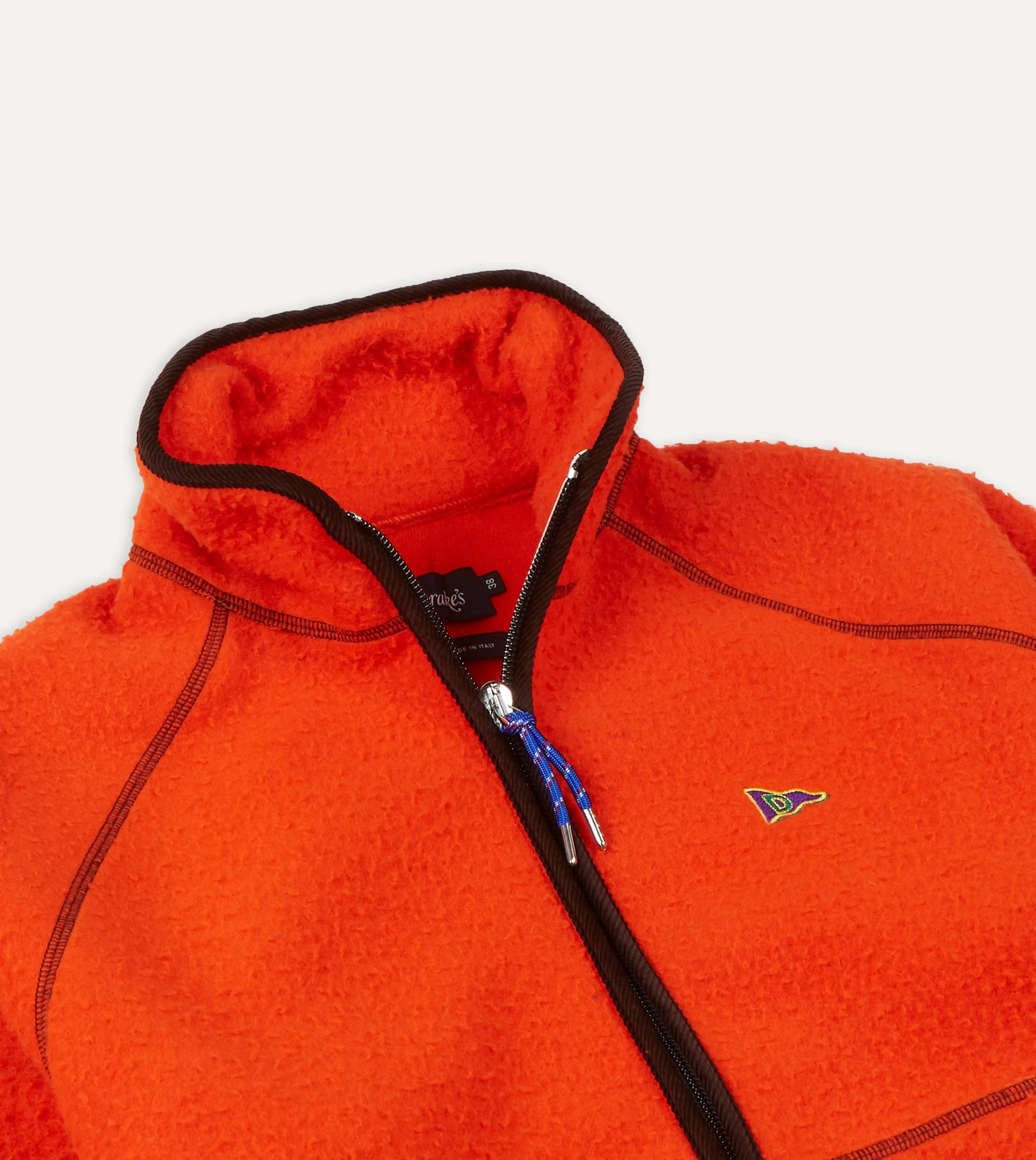 Orange Casentino Wool Half-Zip Pullover Fleece sold by Drake's London product image thumbnail 3