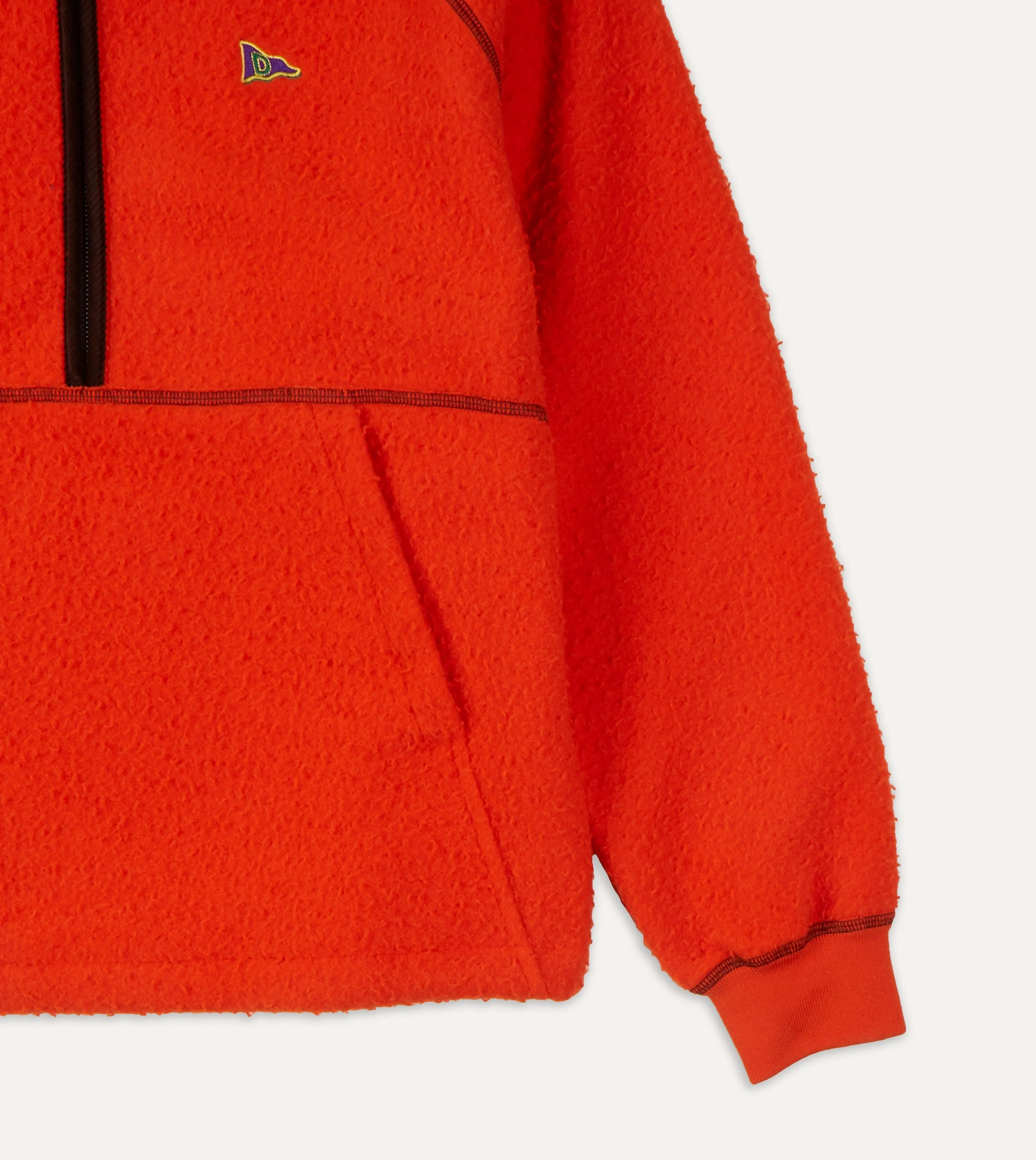 Orange Casentino Wool Half-Zip Pullover Fleece sold by Drake's London product image thumbnail 5