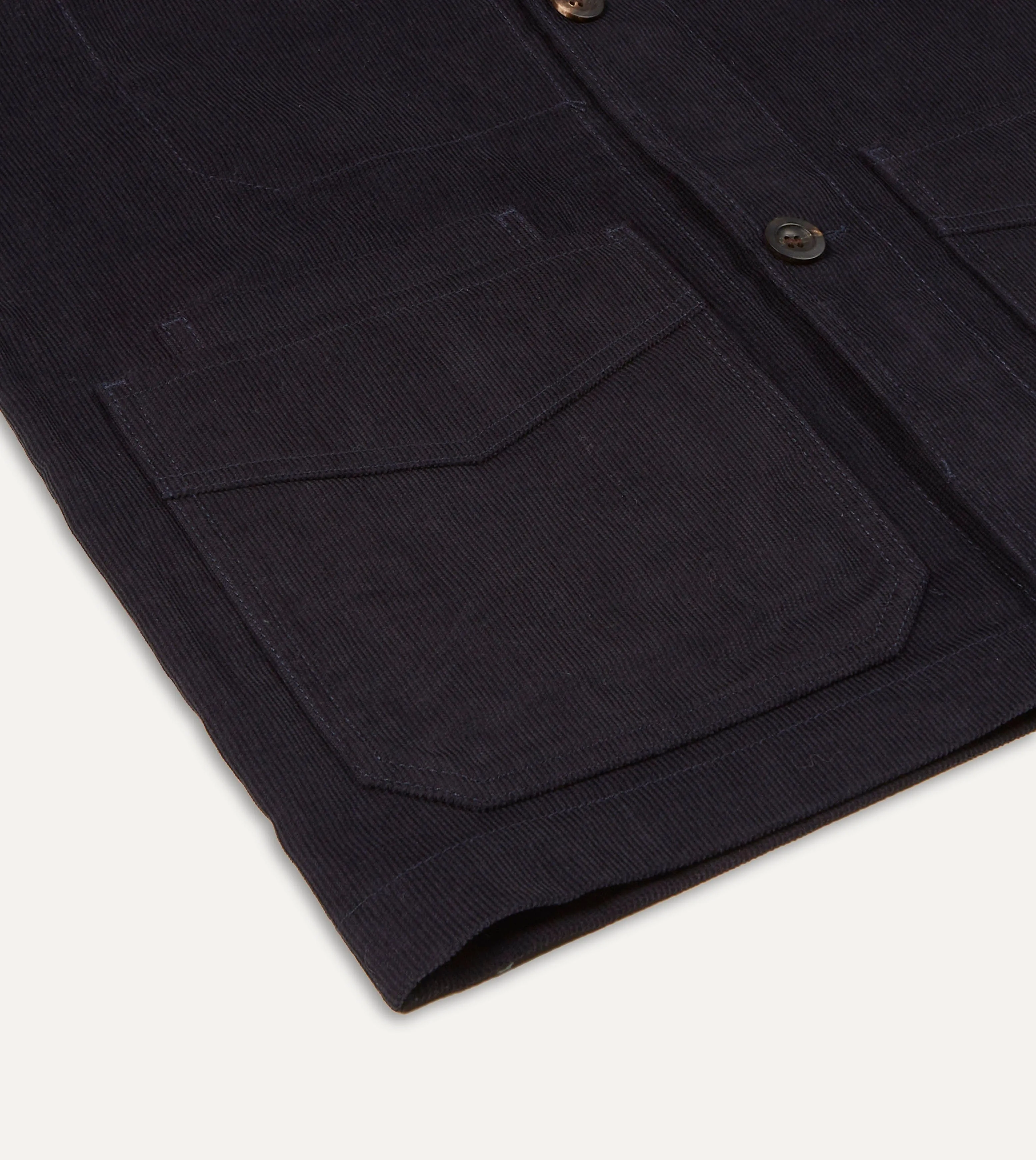 Navy Japanese Selvedge Corduroy Five-Pocket Chore Jacket sold by Drake's London product image thumbnail 5