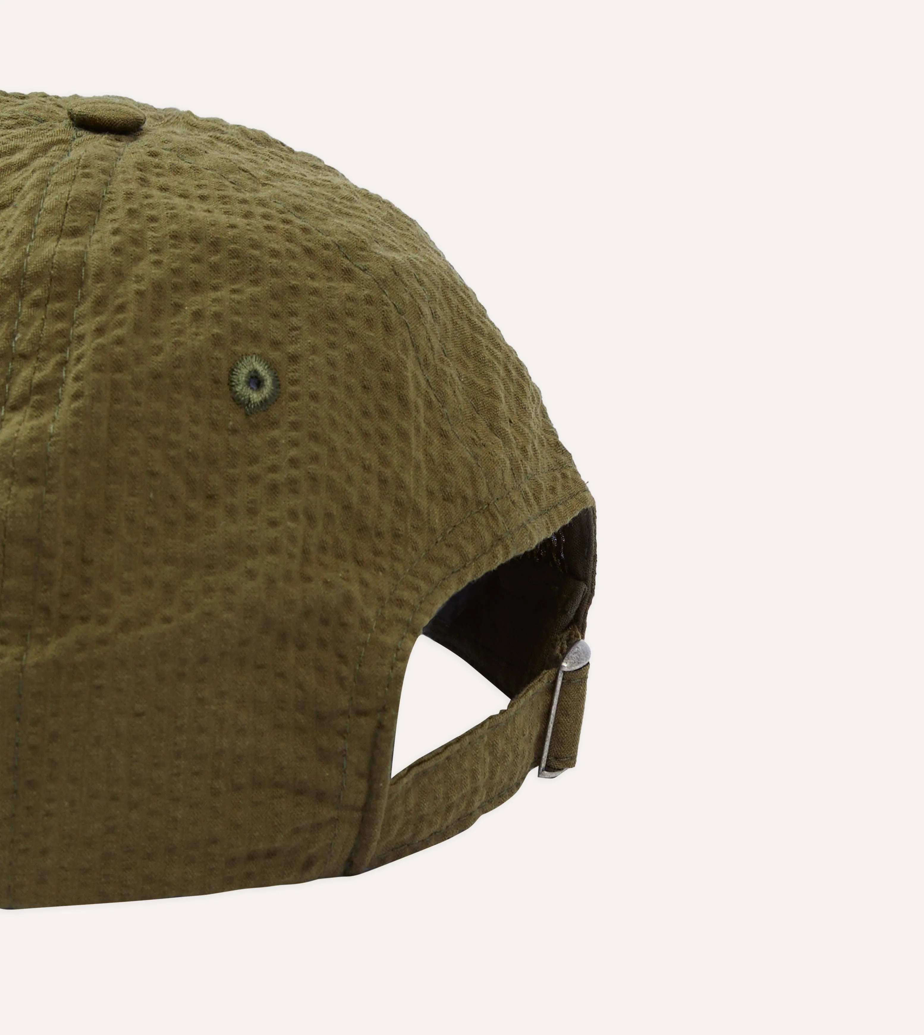 Green Seersucker Cotton Baseball Cap sold by Drake's London product image thumbnail 2