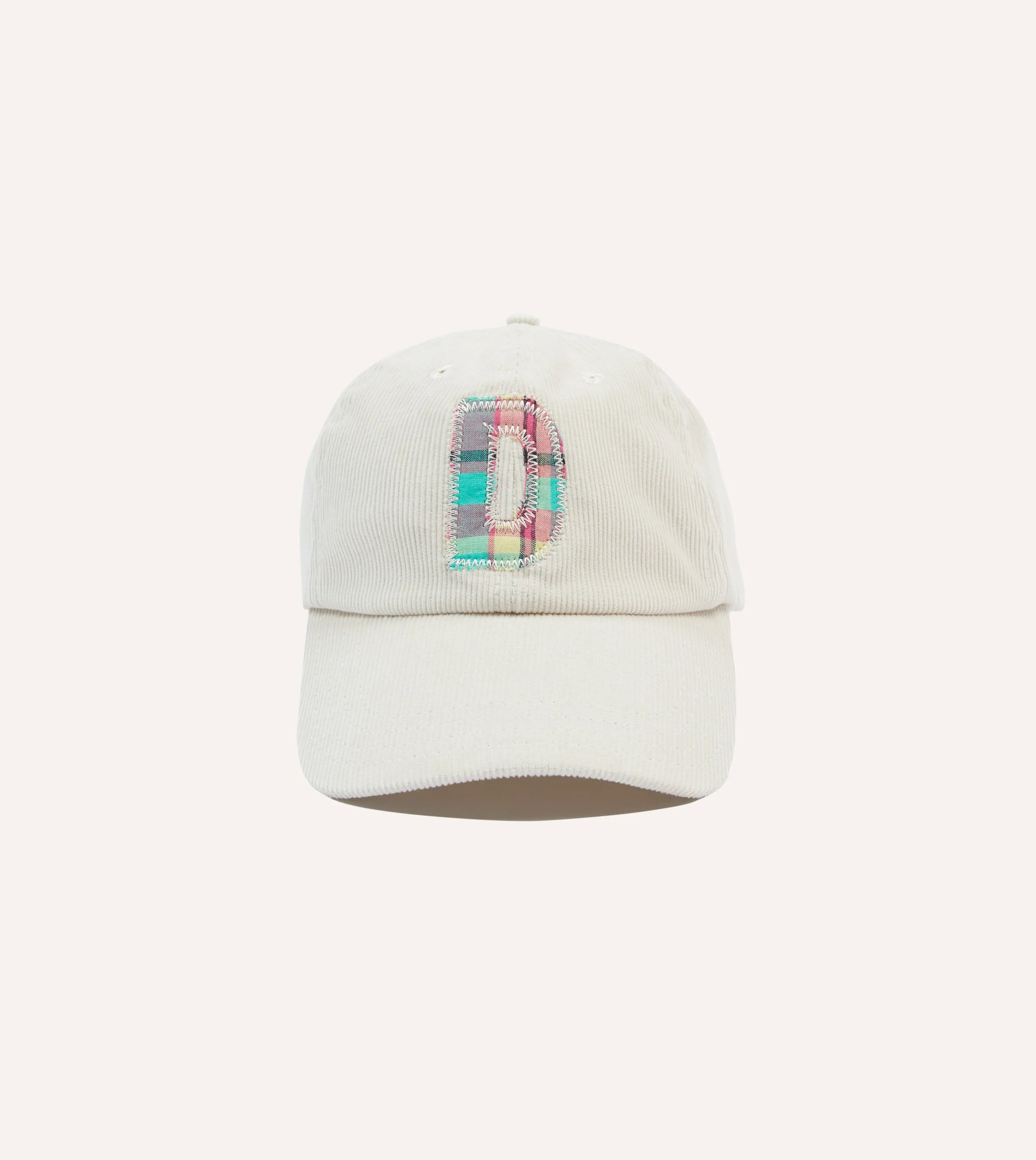 Ecru 'D' Appliqué Linen Baseball Cap sold by Drake's London