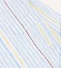 Blue, White and Yellow Stripe Linen Long Point Collar Shirt sold by Drake's London